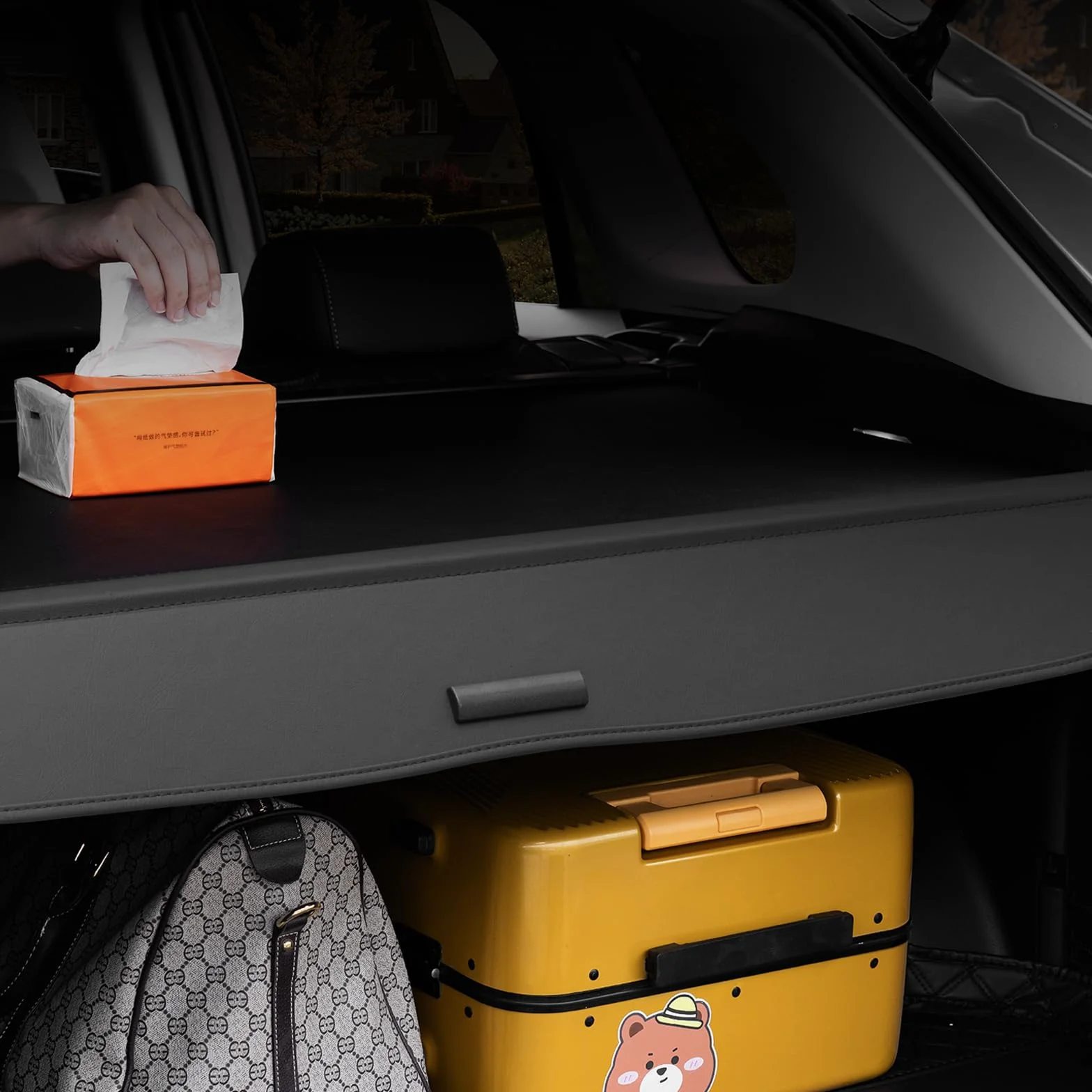 VEVOR Chowana osłona bagażnika, wodoodporna osłona bagażnika, ochrona do Honda CRV 2023-2025 5-osobowa, odporna na promieniowanie UV osłona bagażnika ze stopu aluminium i struktury skóry PCW