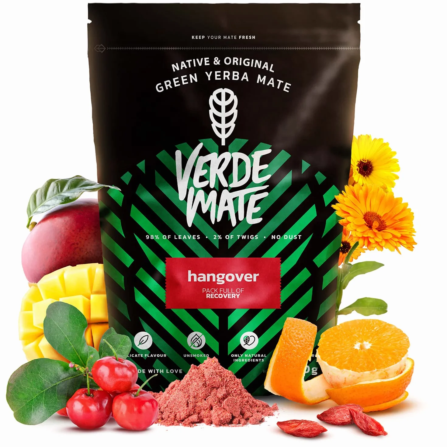 Yerba Mate owocowy zestaw 6 x 500 g z guaraną, owocami lasu, ananasem, Aszwagandhą, brazylijska, zielona herbata