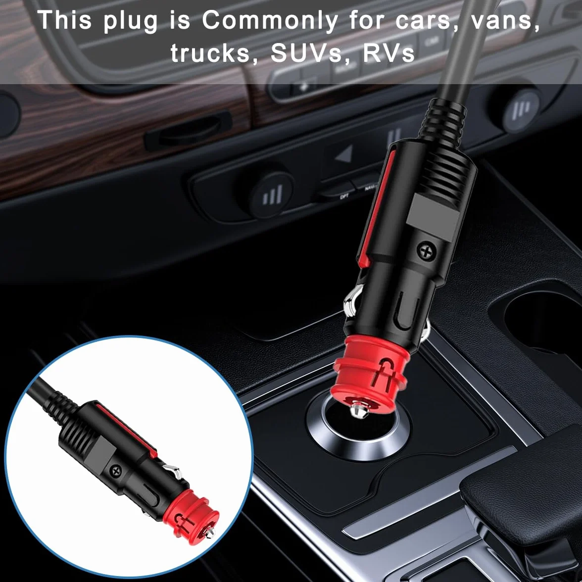 Xiatiaosann kabel chłodnicy samochodowej 12/24 V do samochodu lodówko-zamrażarka DC adapter kablowy, z bezpiecznikiem 10 A, 15 A, do podróży, na kemping, piknik, do kampera i lodówki samochodowej