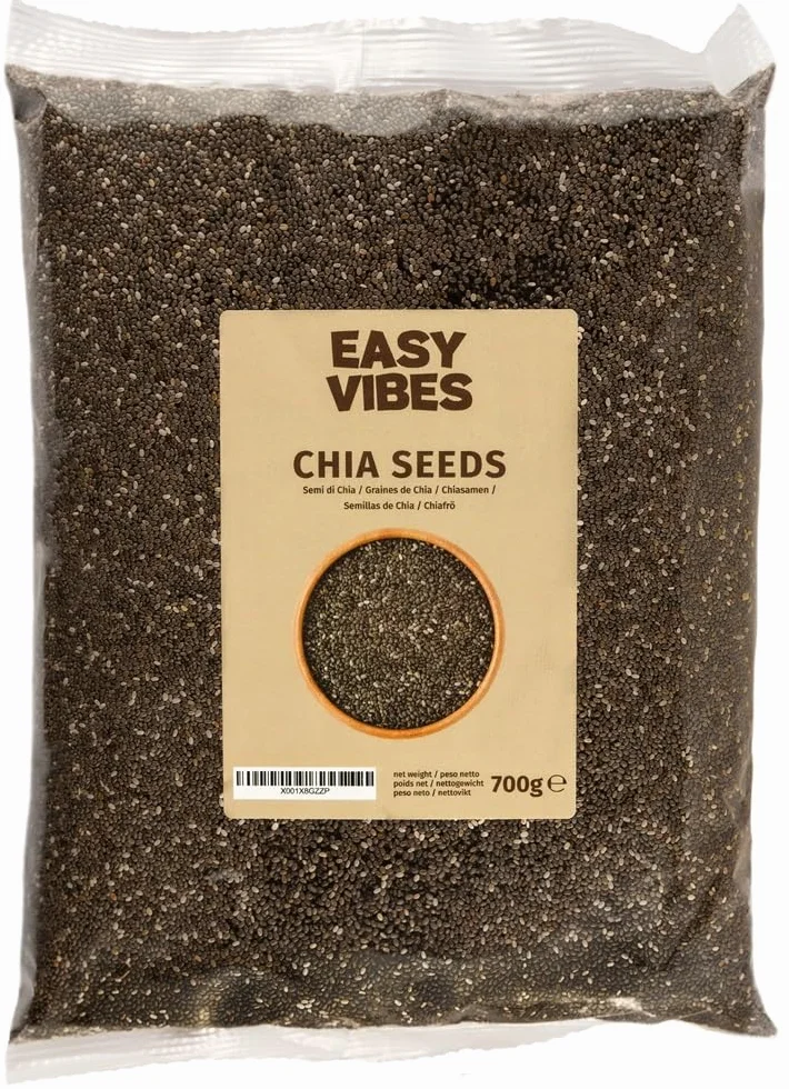 Easy Vibes - Naturalne Nasiona Chia (700g) | Idealne do Musli, Sałatek lub wzbogacania wypieków