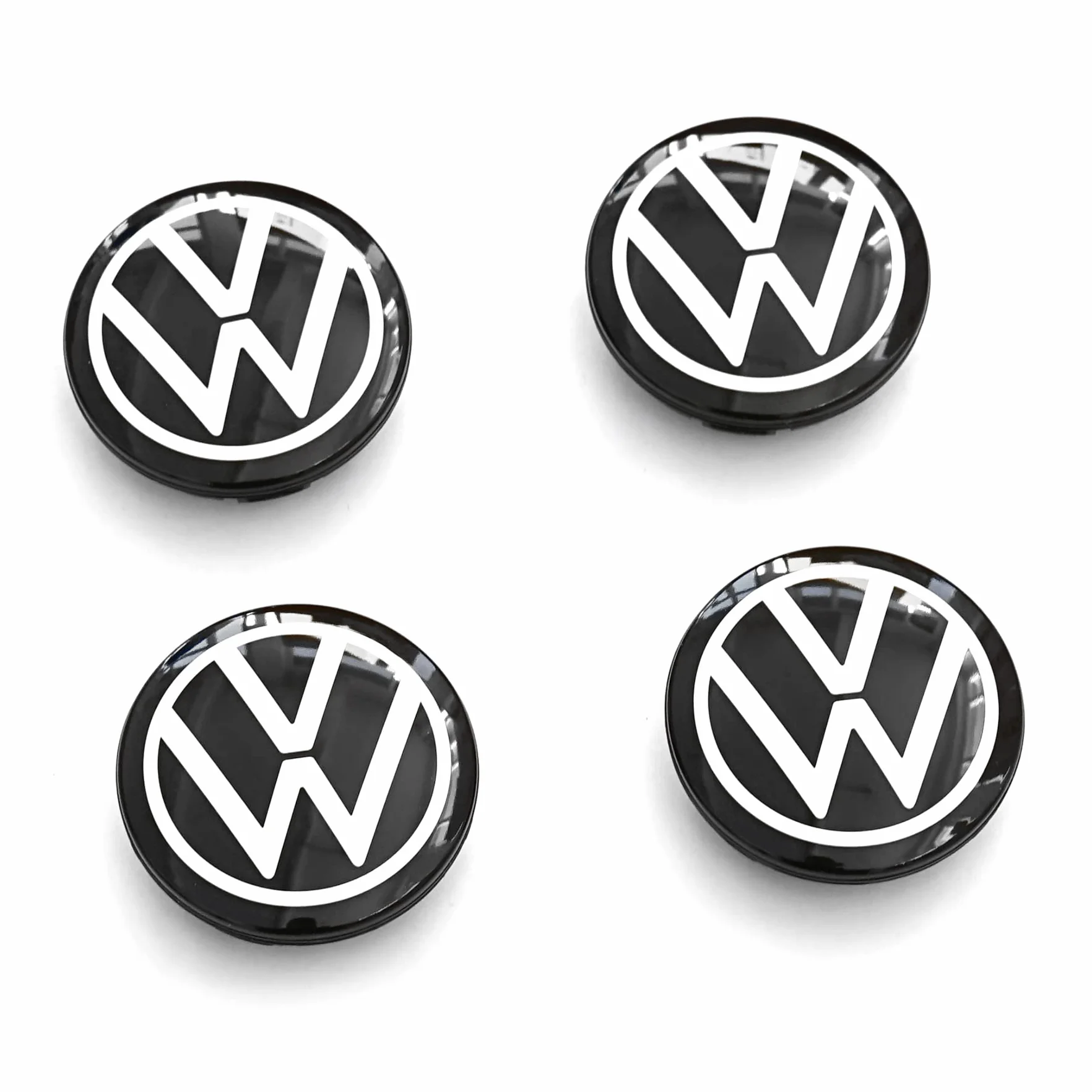 Volkswagen 10A071213A zaślepka piasty do felg aluminiowych, modele ID, dynamiczna, ze stojącym logo podczas jazdy, czarna/biała