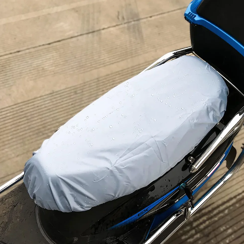 Uniwersalny pokrowiec na siedzenie motocyklowe, wodoodporny pokrowiec na siedzenie motocyklowe, elastyczny fotel - duży skuter srebrny rozmiar XL
