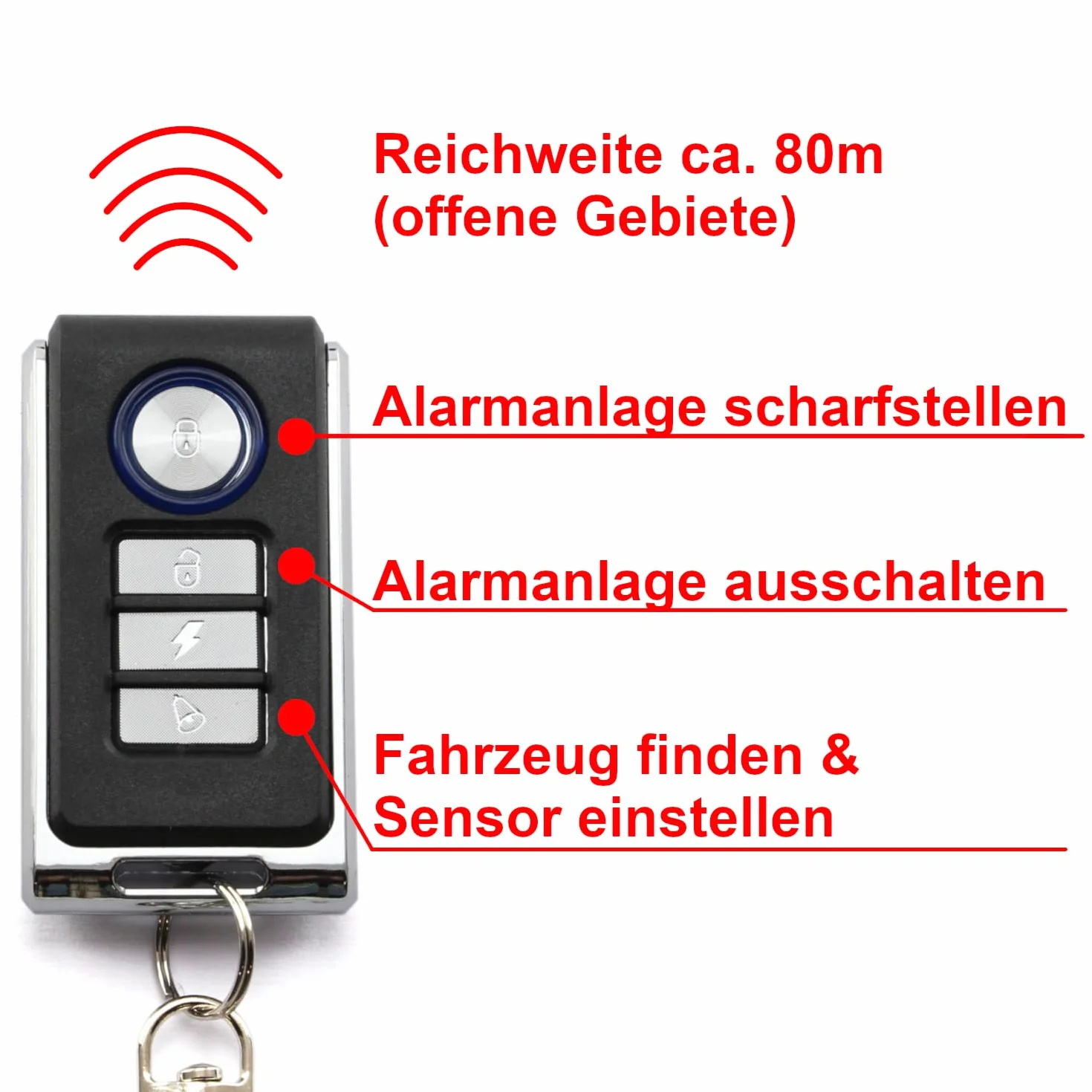 Area1 System alarmowy na skuter motocyklowy Easy 2 Fit łatwy montaż / 12 V/uniwersalny / 2 piloty radiowe / 125 dB/ochrona przed kradzieżą kompatybilny z