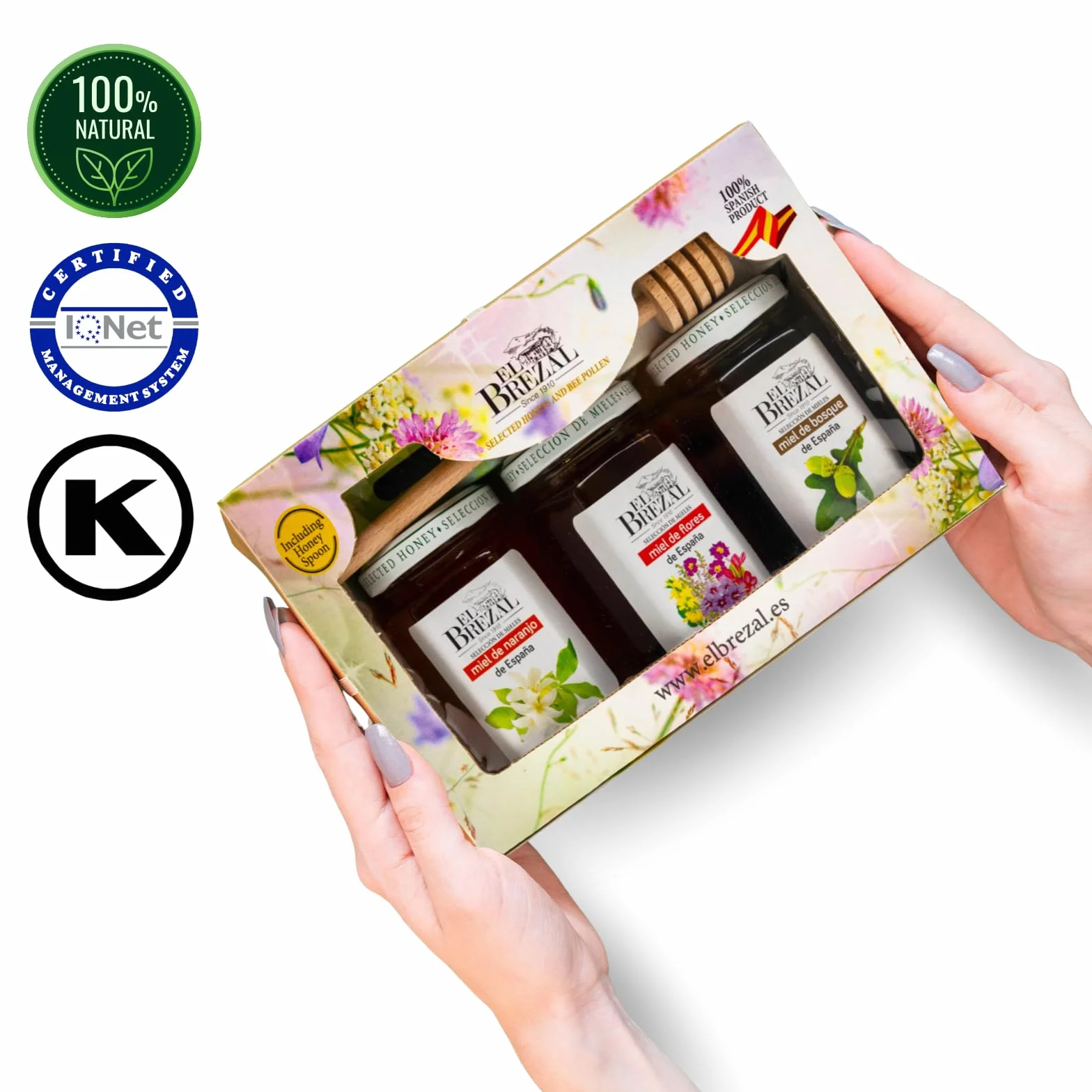 Zestaw Upominkowy Miód Kwiatowy Pomarańczowy Leśny 3 x 250 g Hiszpania