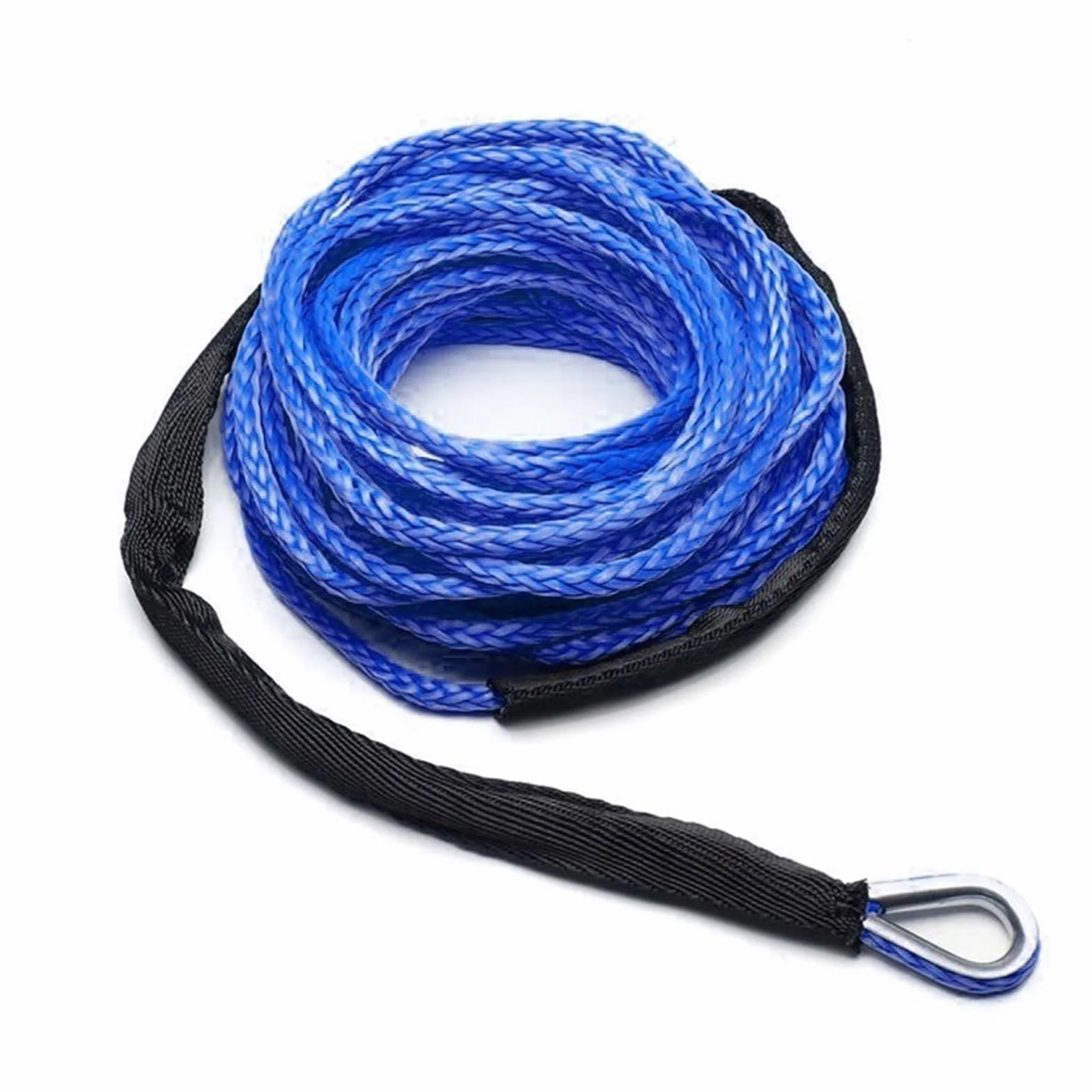 15m 6mm 7700LBs syntetyczna lina wyciągarki kabel linii z osłoną ATV UTV kabestan szary lina holownicza myjnia konserwacja Auto String | Blauw