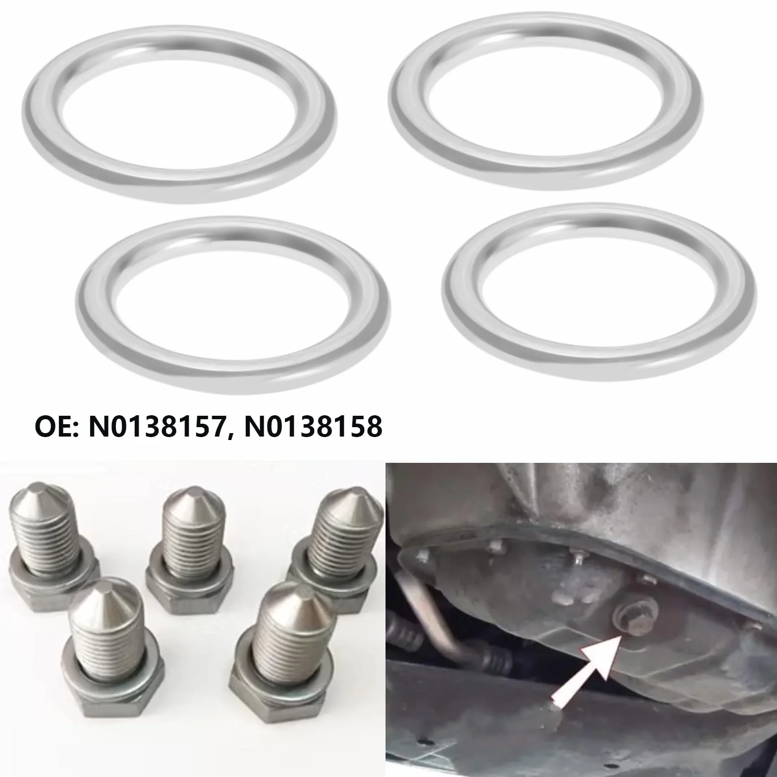 Create idea 25 szt. Zamiennik uszczelki korka spustowego oleju N0138157 N0138158 Kompatybilny z VW Kompatybilny z Audi Kompatybilny z Skoda Podkładki korka spustowego oleju