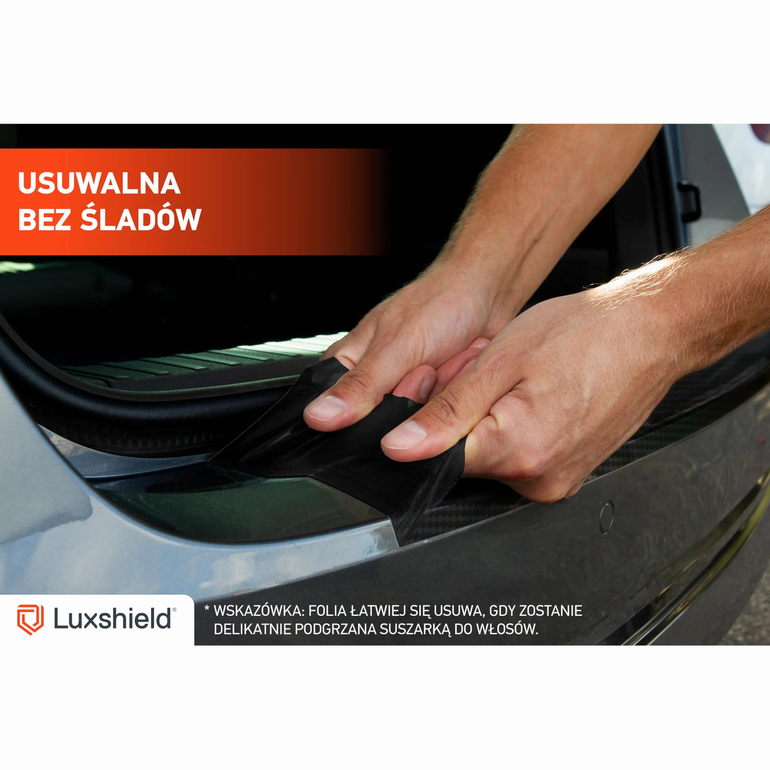 Luxshield folia ochronna na krawędź załadunkową kompatybilny z BMW X1 3 (III) U11 M Sport I 2022-2026 - ochrona przed zarysowaniami, folia ochronna na lakier - czarny karbon