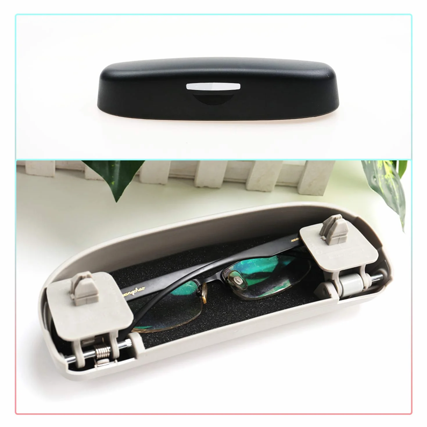 CDEFG Uchwyt na okulary przeciwsłoneczne, etui na okulary do VW T-ROC 2018-2021, uchwyt na okulary samochodowe, etui na okulary, kolor czarny