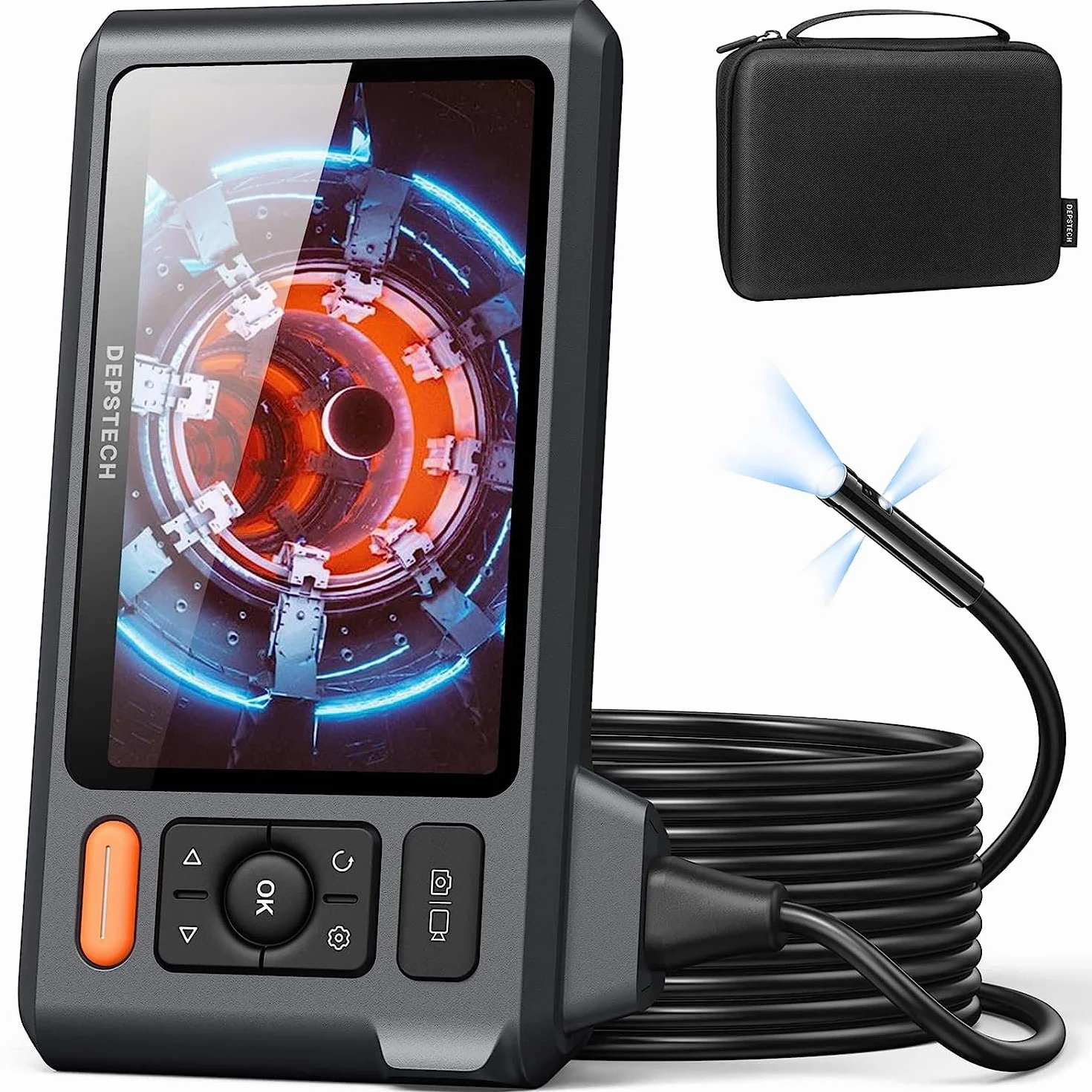 DEPSTECH DS520 endoskopowa kamera inspekcyjna z ekranem IPS 15.2 cm, boroskop 1080P HD (10 m)