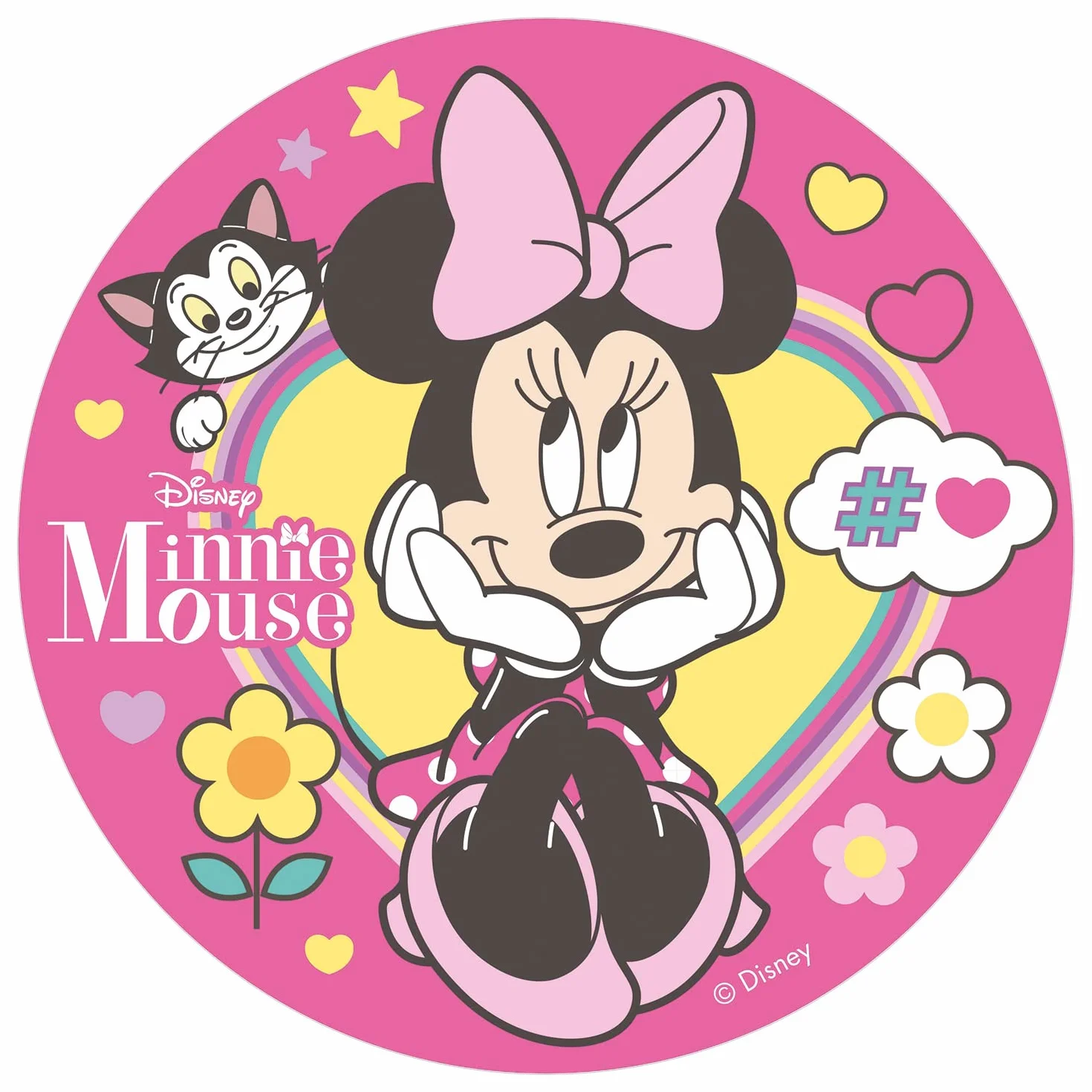 Dekora 114381 Disney Minnie Mouse topper na tort z jadalnego papieru 20 cm, wielokolorowa, 20 cm
