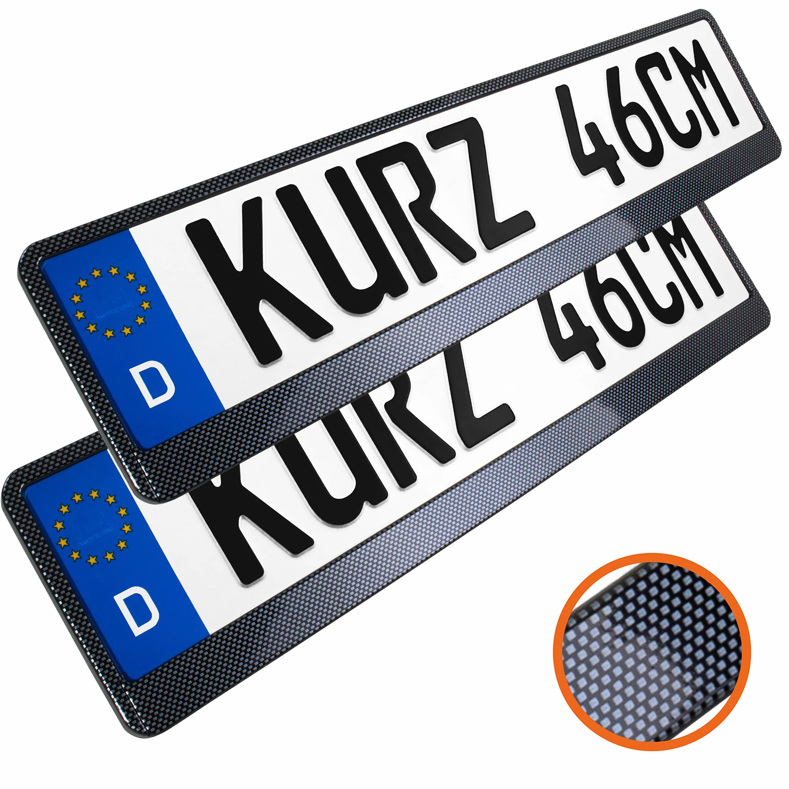 2 krótkie uchwyty tablicy rejestracyjnej, 46 x 11 cm, krótkie mocowanie tablicy rejestracyjnej 460 mm x 110 mm, krótki uchwyt tablicy rejestracyjnej