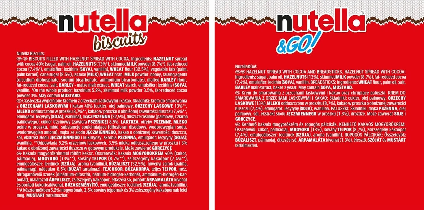 Nutella Kalendarz adwentowy 2025, 24 niespodzianki, 528 g