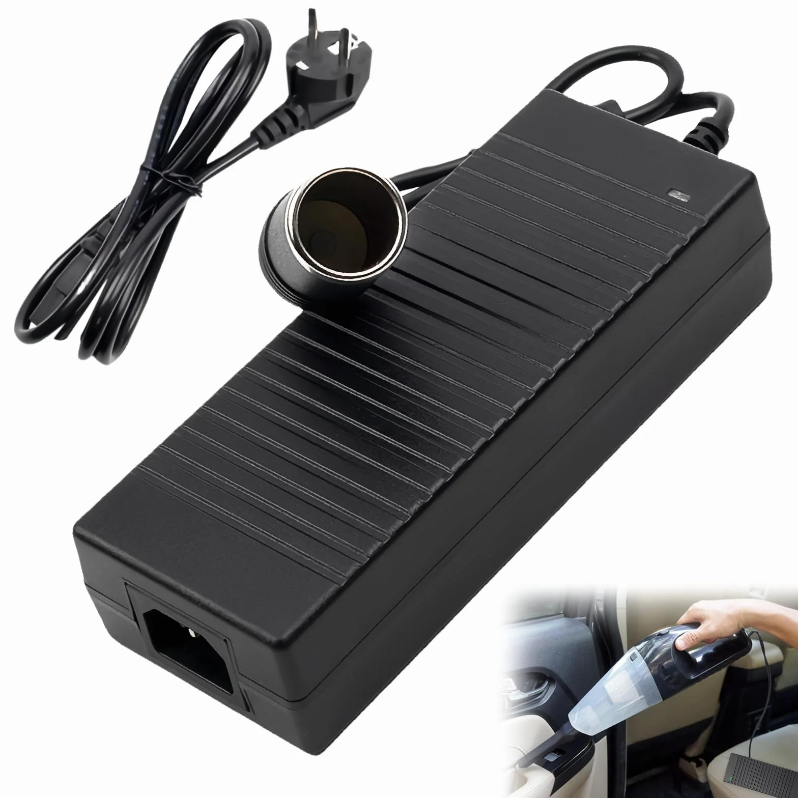 Zasilacz samochodowy 15A 220V na 12V transformator napięcia przenośny adapter do lodówki