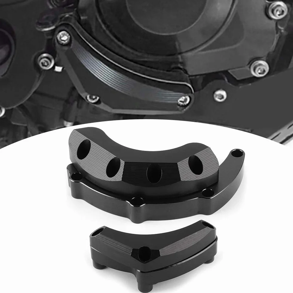 Duokon Płyty mocujące osłona silnika motocykla zderzak rama ze stopu aluminium dla MT-09 FJ-09 XSR900 czarny