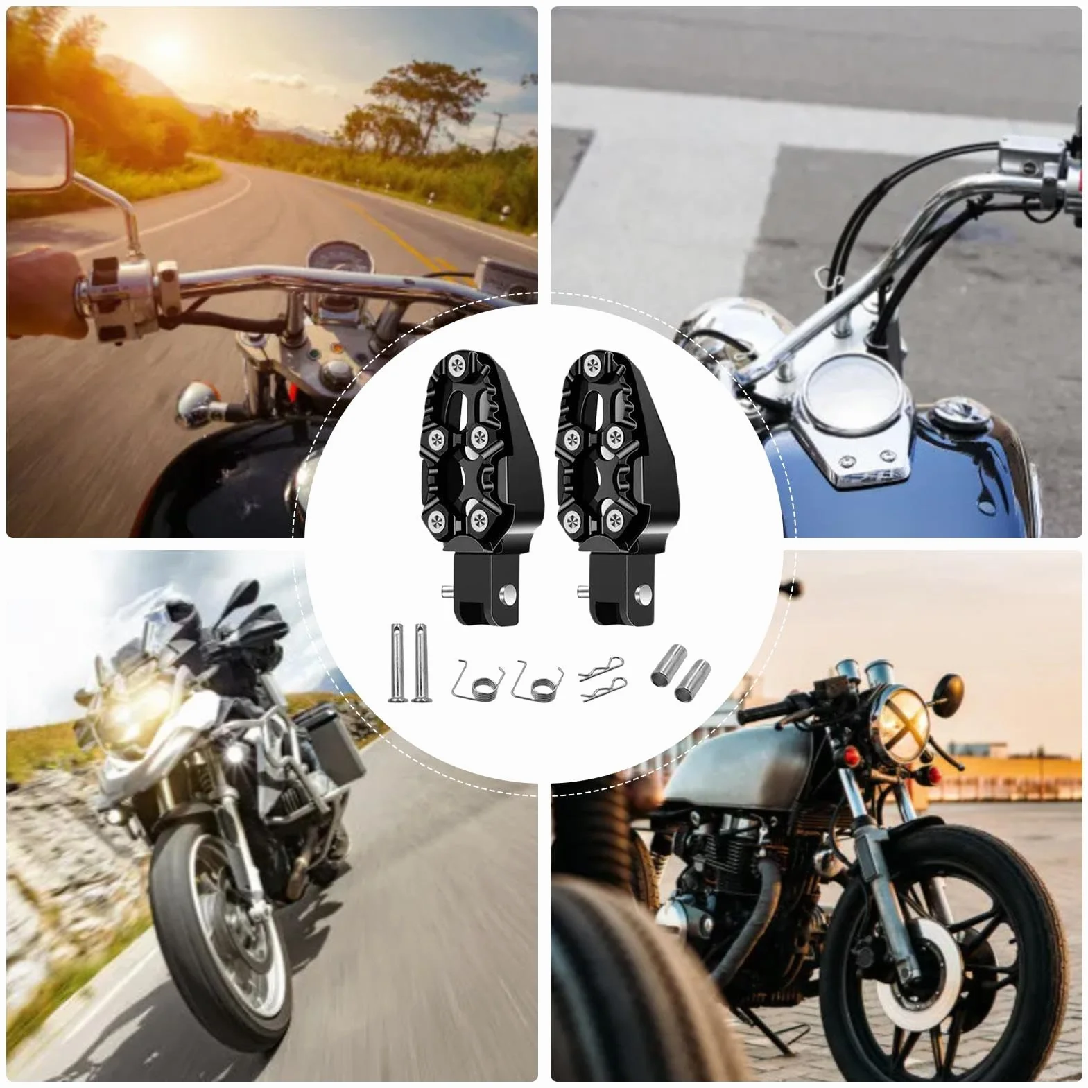 Podnó?ki do motocykli, podnó?ków motocyklowych, antypo?lizgowe tylne peda?y, cz? ?ci do sportów motorowych ze stopu aluminium, nak?adka peda?y do d?ugich podró?y motocyklowych