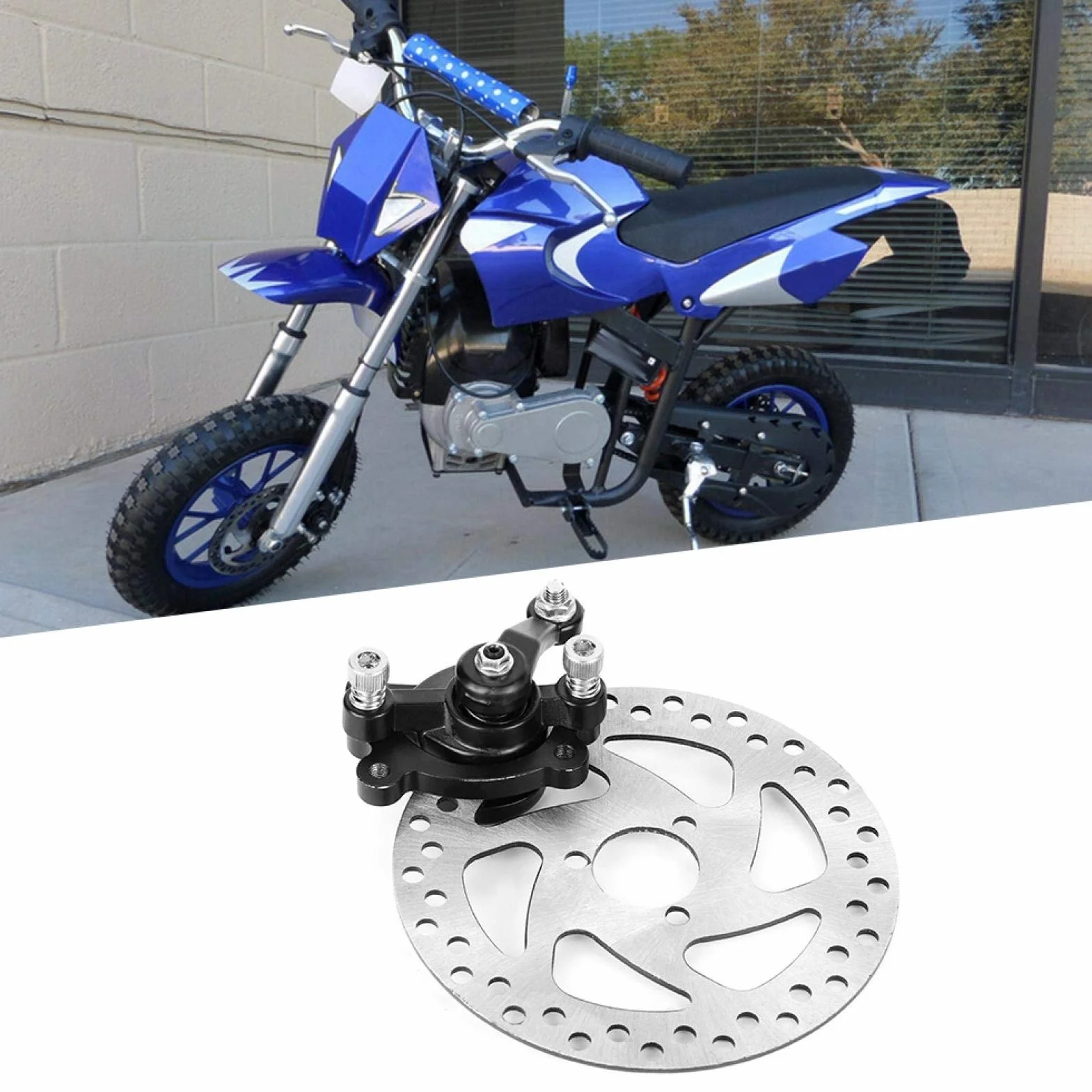 Aramox Zacisk Hamulcowy ze Stopu Aluminium z Tarczą Hamulcową, Czarny i Srebrny, do Mini Gokartów, ATV