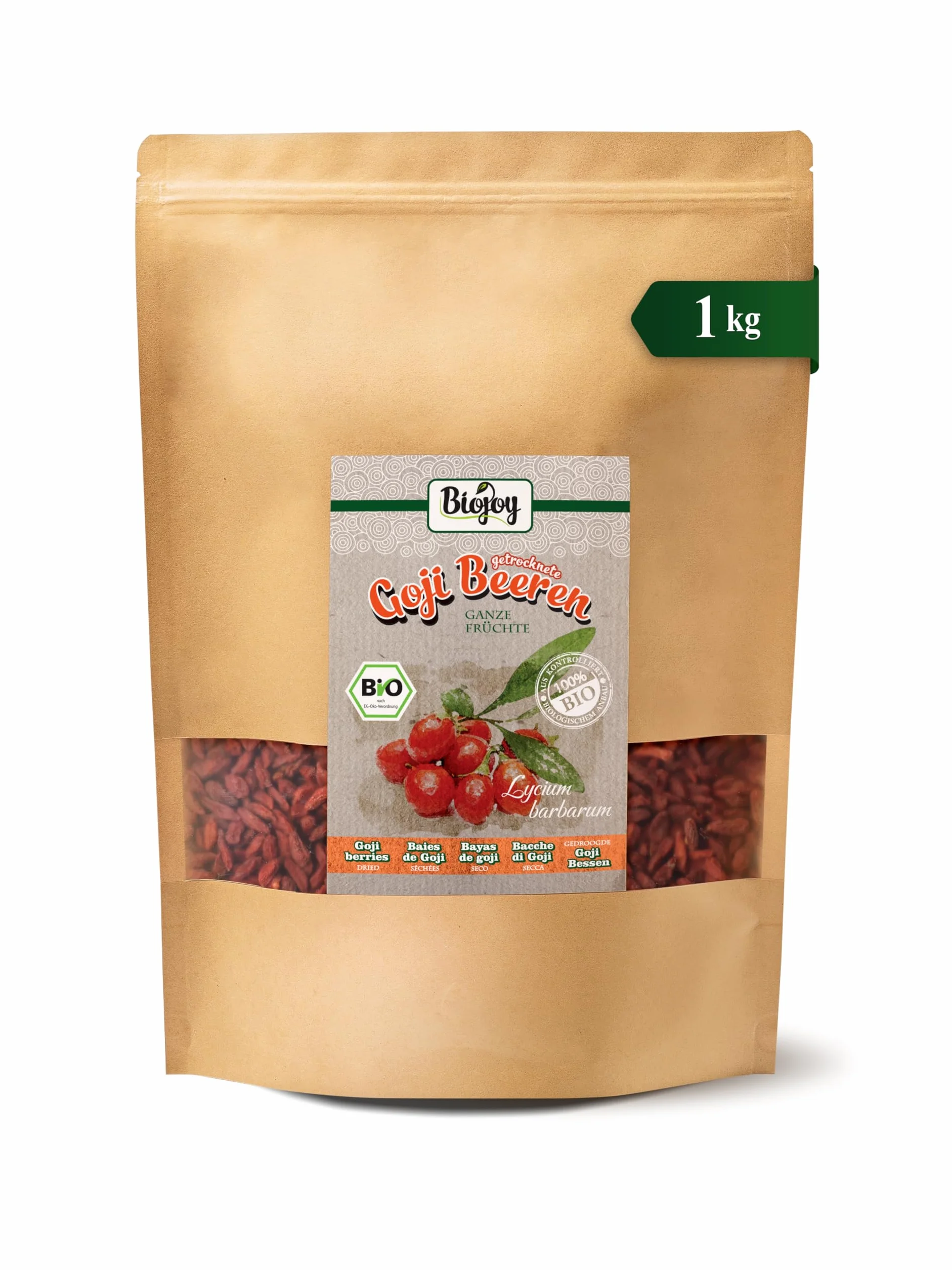 Biojoy BIO-Suszone Jagody Goji, niesłodzone i niesiarkowane 1 kg