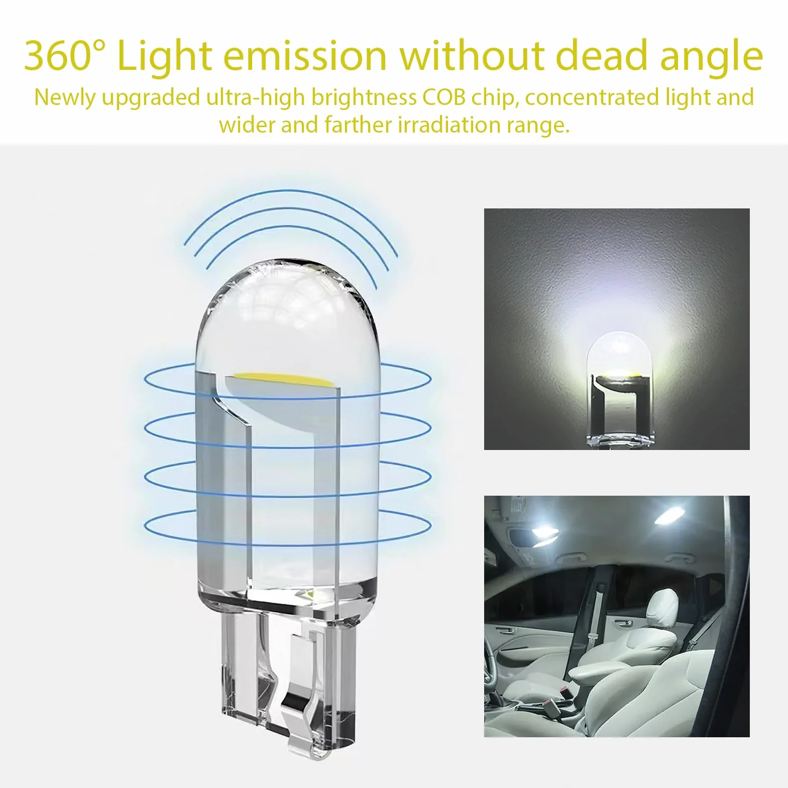 10 sztuk wymiennych żarówek samochodowych, żarówki W5W, W5W T10 LED żarówki 12 V, żarówka LED T10, lampka nocna LED do samochodu, oświetlenie wnętrza samochodu