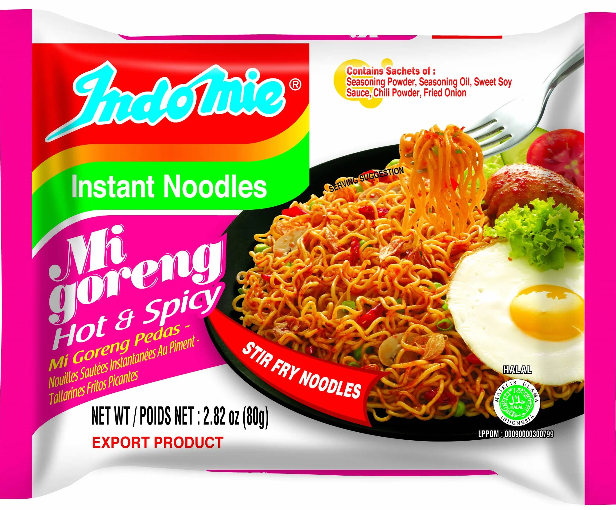 Indomie Mi Goreng Pedas Makaron Instant 40 x 80 g Opakowanie Zbiorcze