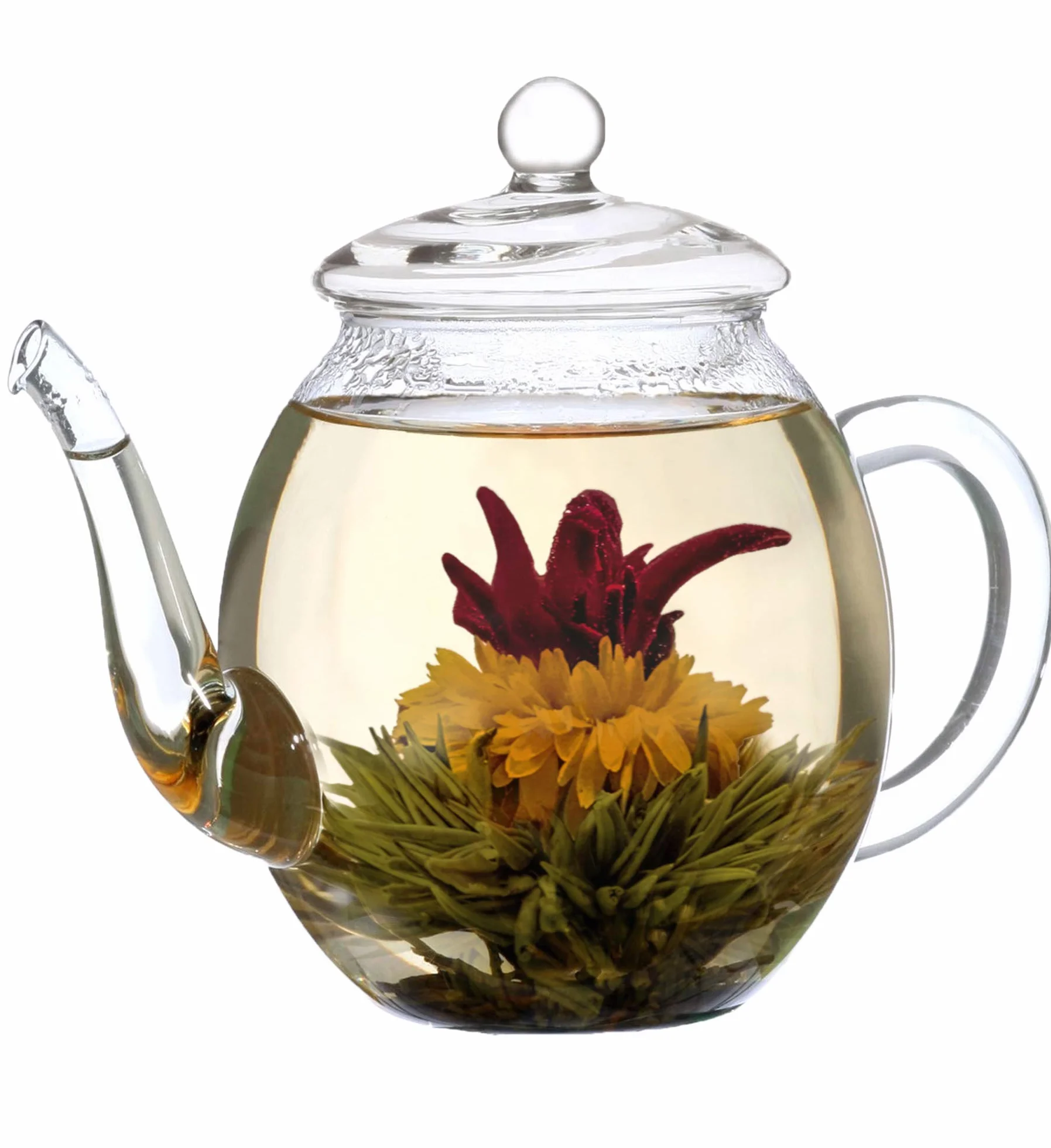 Creano Flowering Teas – Zestaw herbat kwitnących – Zielona herbata o owocowym smaku (6 różnych odmian róż herbacianych) Prezent dla kobiet, matek i miłośniczek herbaty