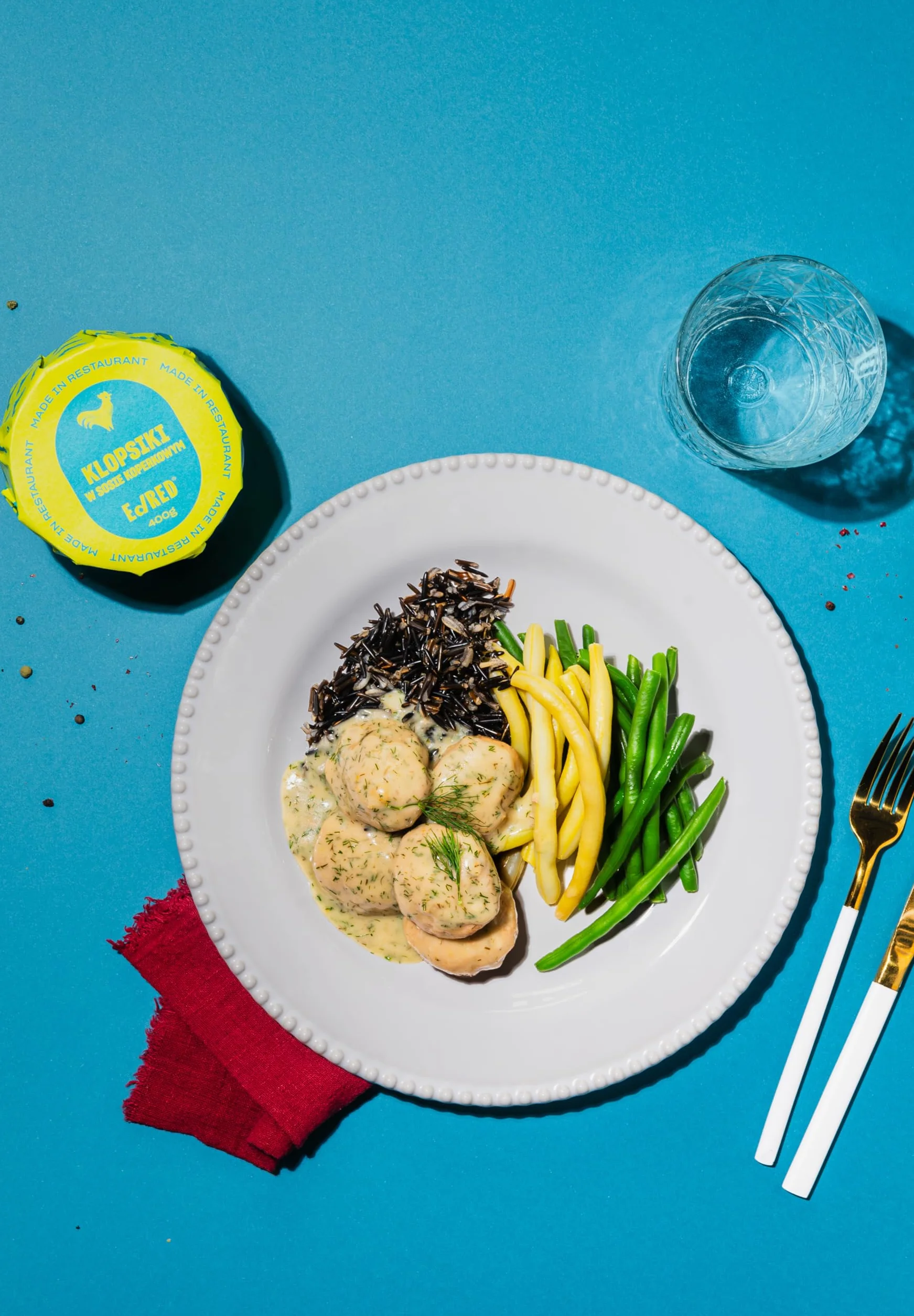 Ed RED CASUAL/Klopsy drobiowe w sosie koperkowym/dania gotowe/restauracyjny smak/najwyższa jakość, 400 g
