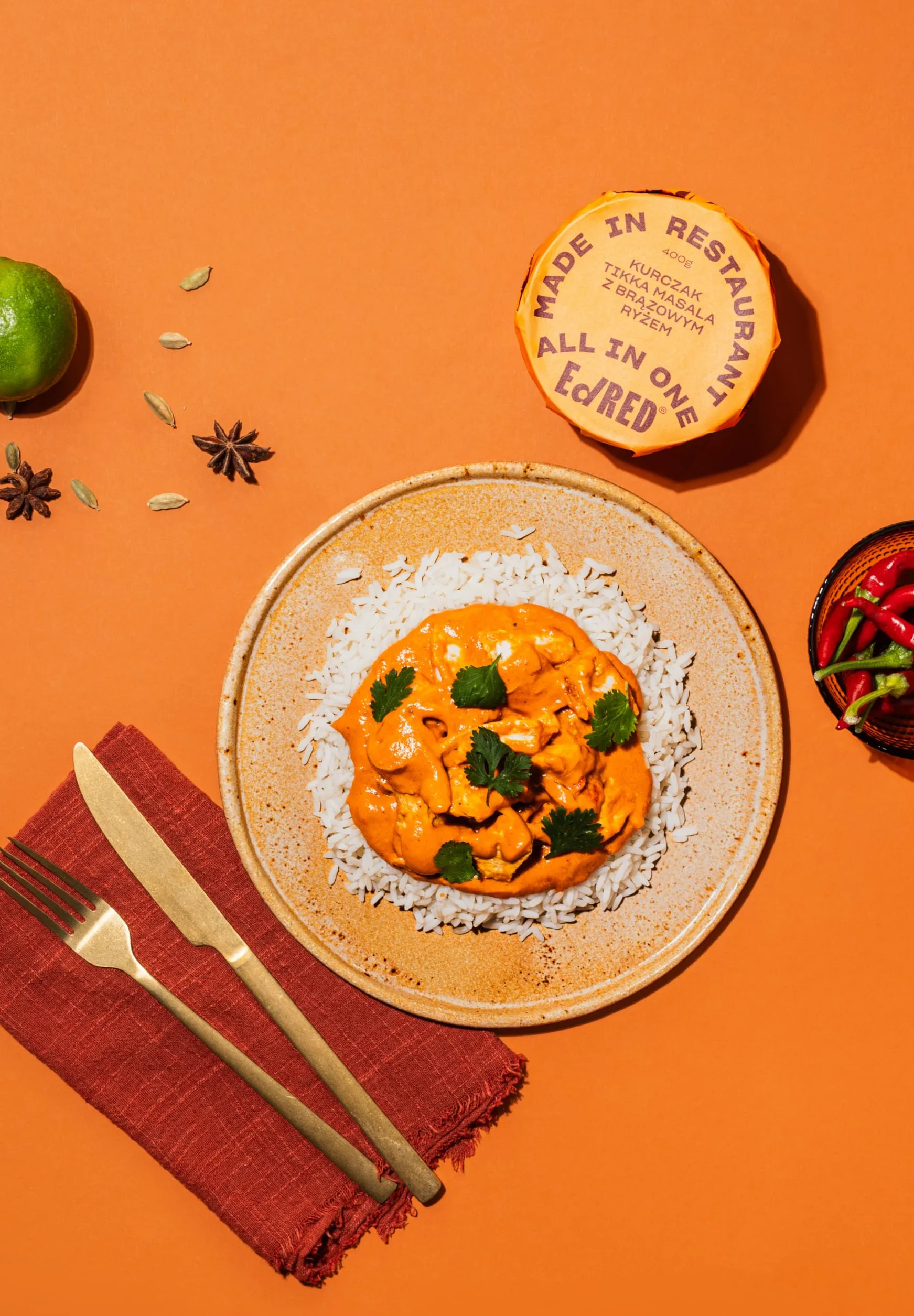 Dania gotowe Kurczak Tika Masala z brązowym ryżem 400 g
