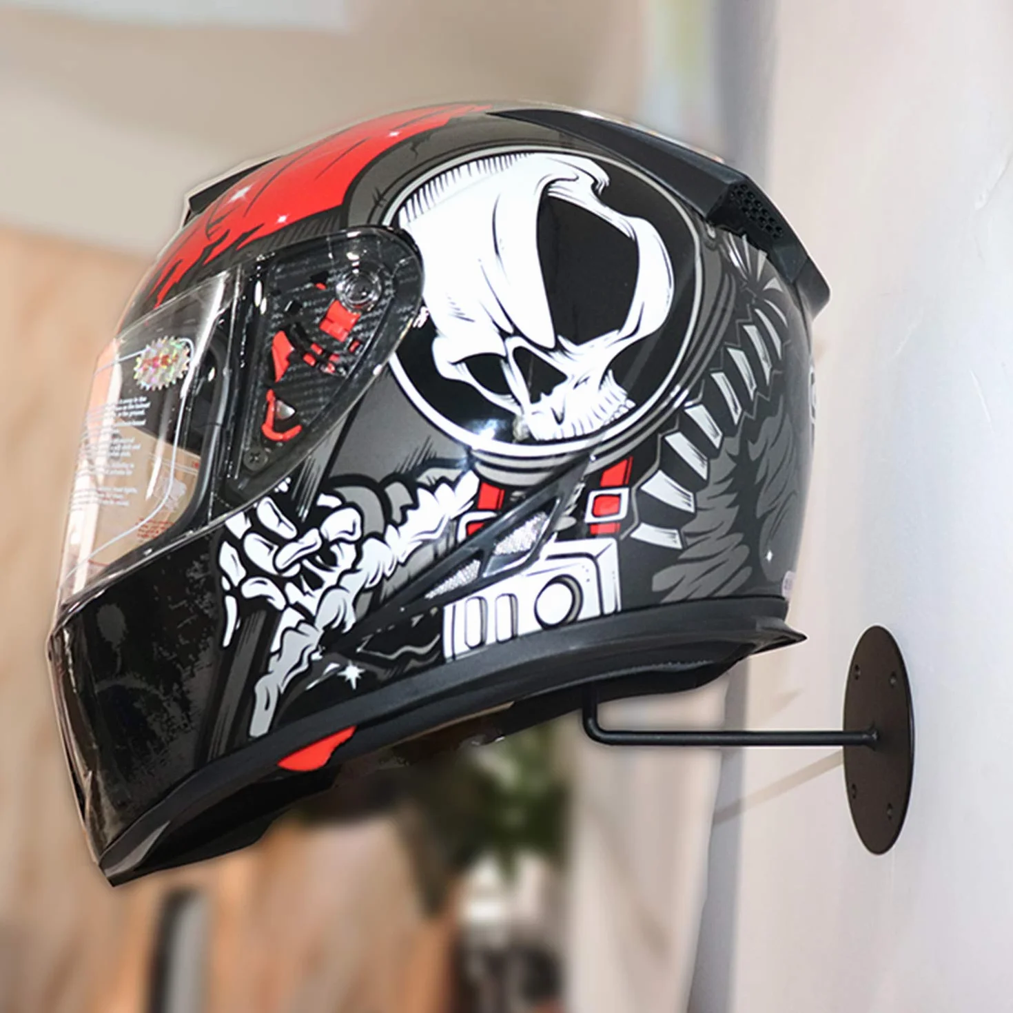 HAINANSTRY Akcesoria motocyklowe, HAINABC uchwyt na kask wieszak na kask wieszak ścienny hak na płaszcze, czapki, ulepszony