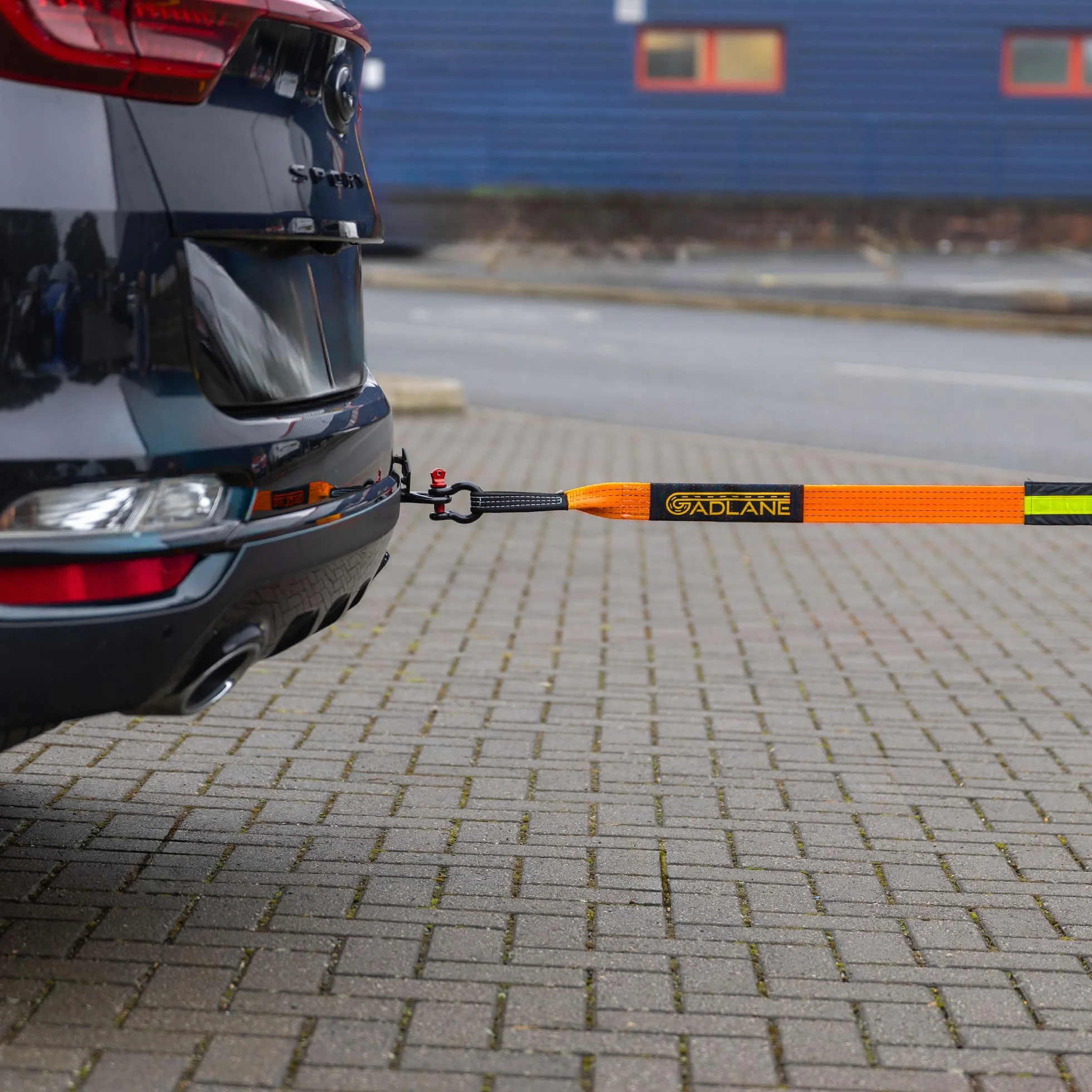 GADLANE Lina holownicza Hi Vis – grubość 5 m x 5 cm, pojemność 10 ton (10 kg) odporny na zużycie poliester ze wzmocnionymi końcami, pasek holowniczy powlekany promieniowaniem UV, wytrzymałe szekle