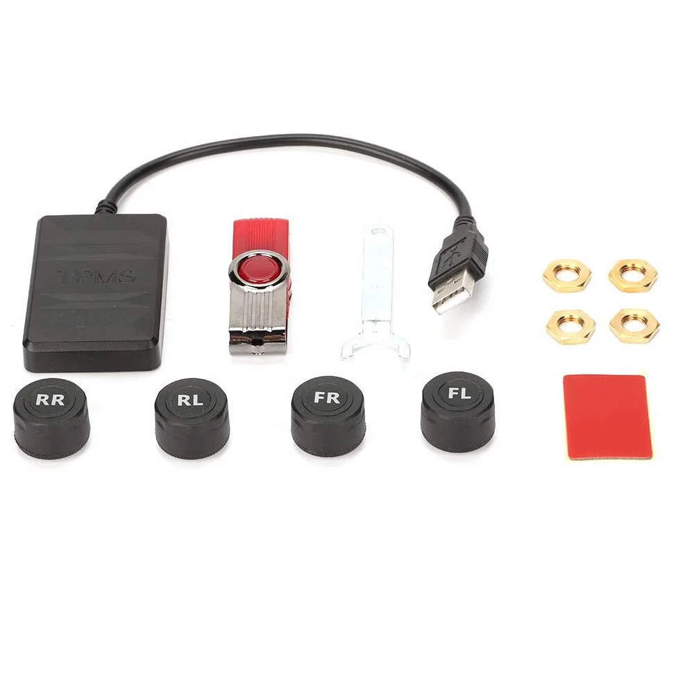 System monitorowania ciśnienia w oponach USB TPMS Alarm monitorowania samochodu z czujnikiem zewnętrznym do nawigacji Android dla wszystkich samochodów
