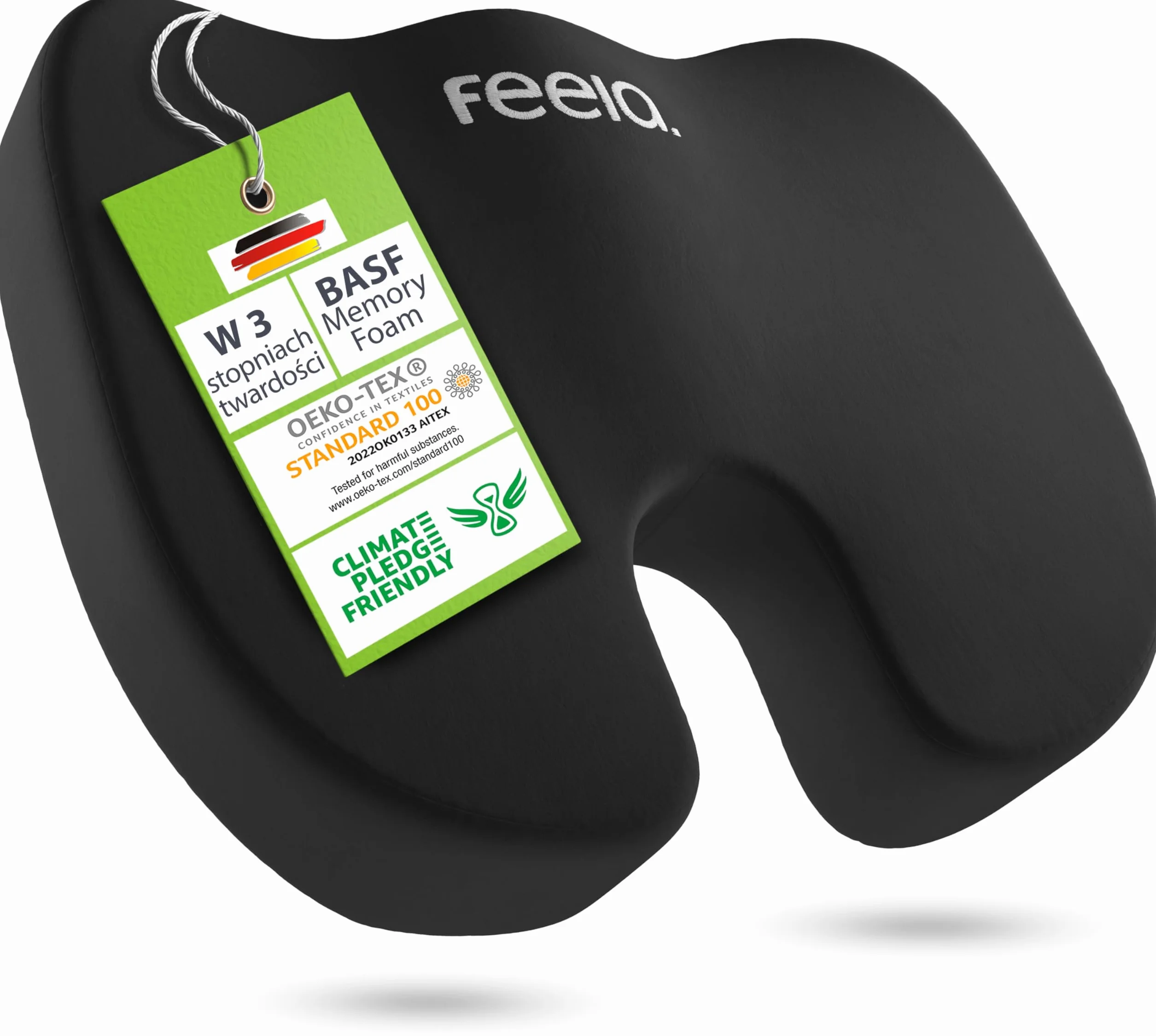 feela.® Ortopedyczna poduszka na fotel samochodowy [3 stopnie twardości] – zmniejsza ból, zwiększa komfort siedzenia, wspomaga krążenie krwi i odciąża kość ogonową, poduszka do siedzenia samochodowego