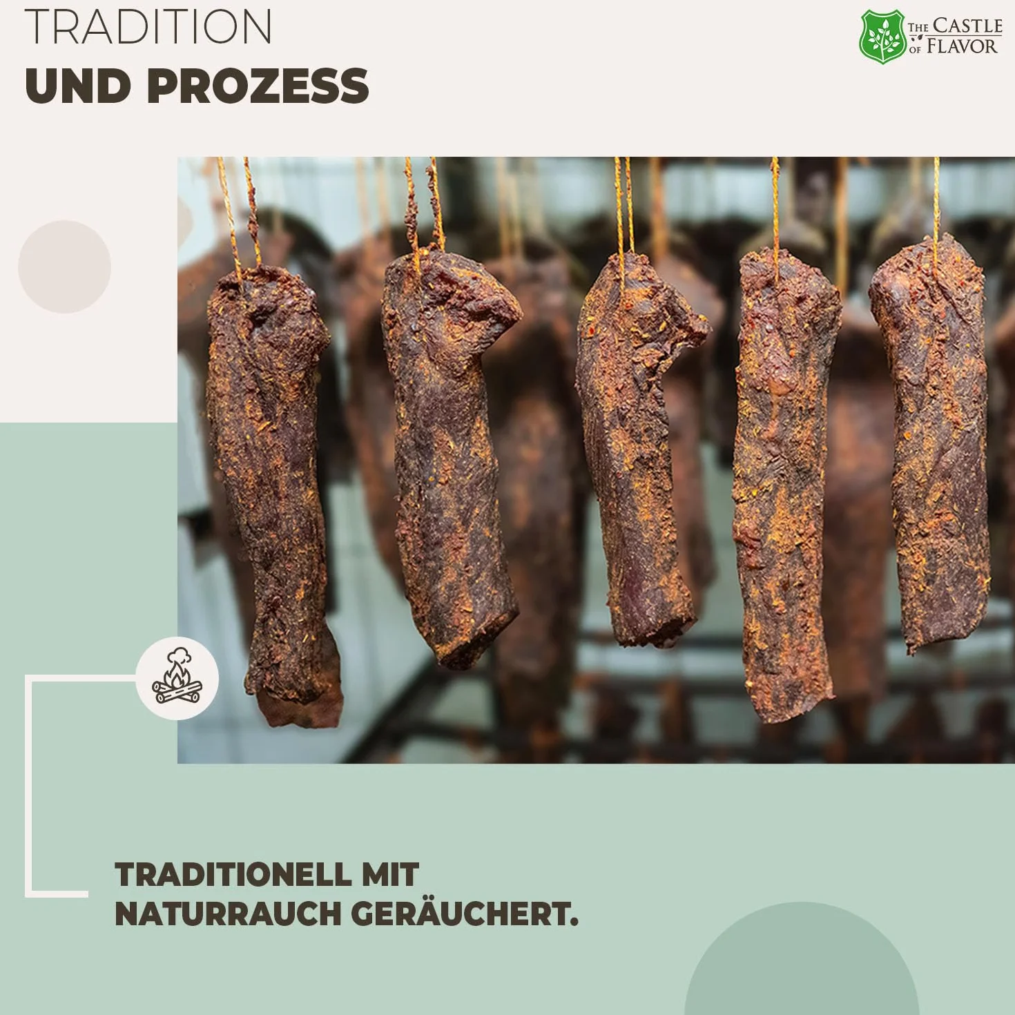 Kiełbasa z Dzika i Jelenia Dziczyzna Tradycyjnie Wędzona Suszona Bez Dodatków 2x240g