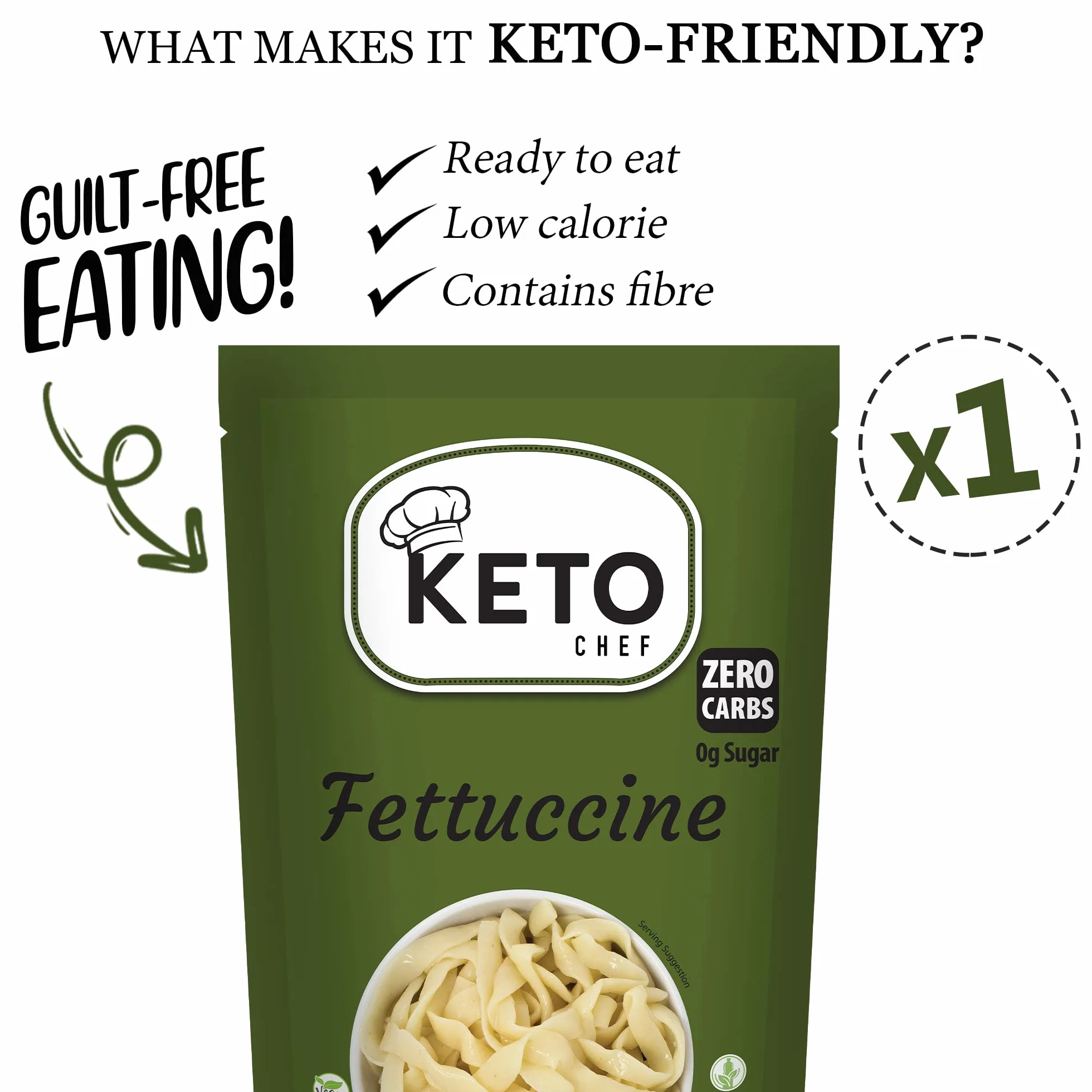 Keto Vegan Fettuccine Makaron do makaronu – Konjac mąka makaronowa, bez cukru i glutenu, zawiera zero tłuszczu, zdrowe jedzenie dietetyczne o niskiej kalorii, gotowe do spożycia (270 g)