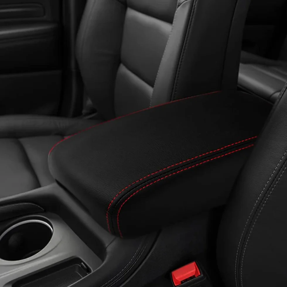 DEYTOP Pokrowiec na podłokietnik samochodowy kompatybilny z Dodge Durango 2011-2021, akcesoria, pokrowiec na konsolę środkową do Durango 2021 2020, akcesoria, skórzany ochraniacz na podłokietnik