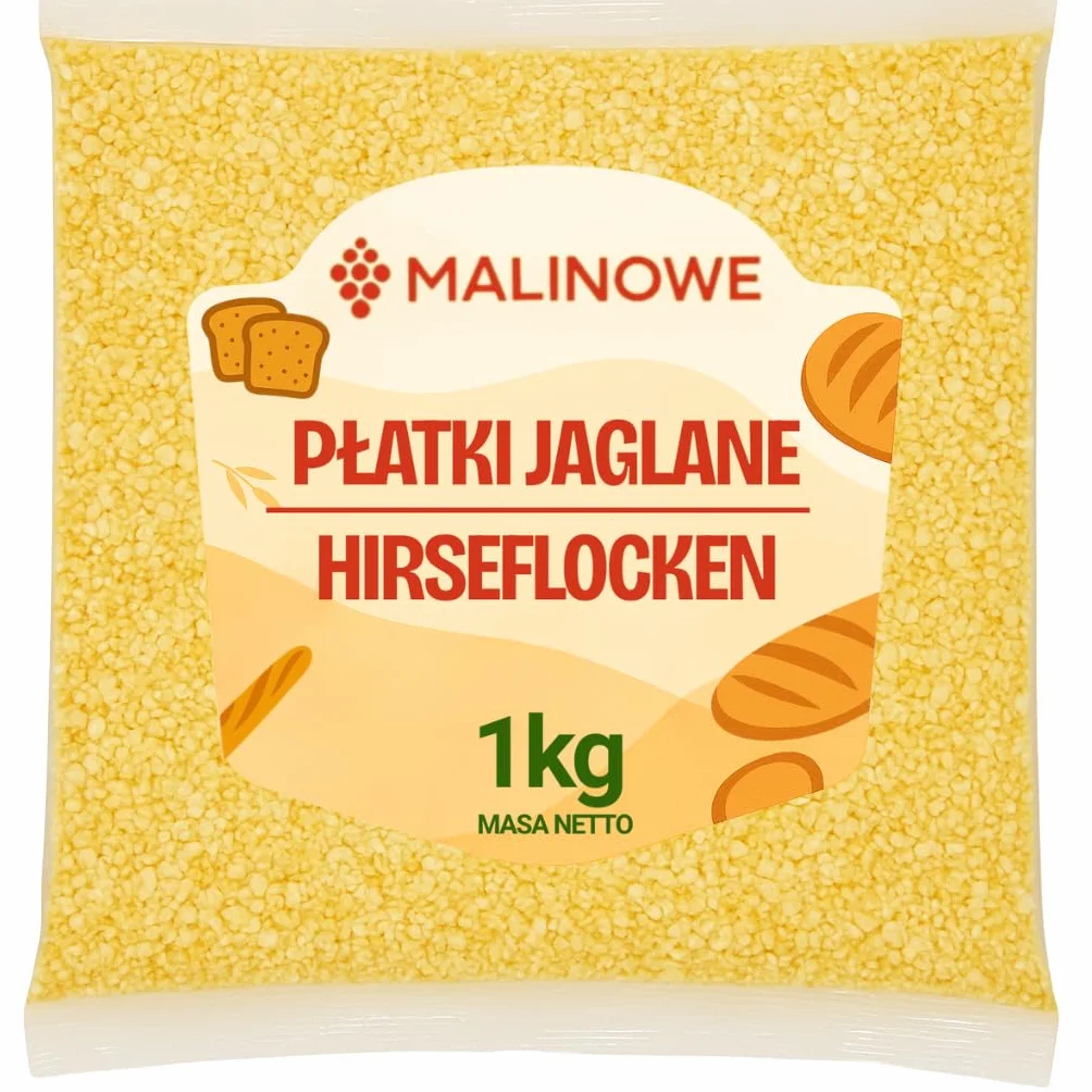 Malinowe PŁATKI JAGLANE 1kg Jaglanka z Prosa Naturalne