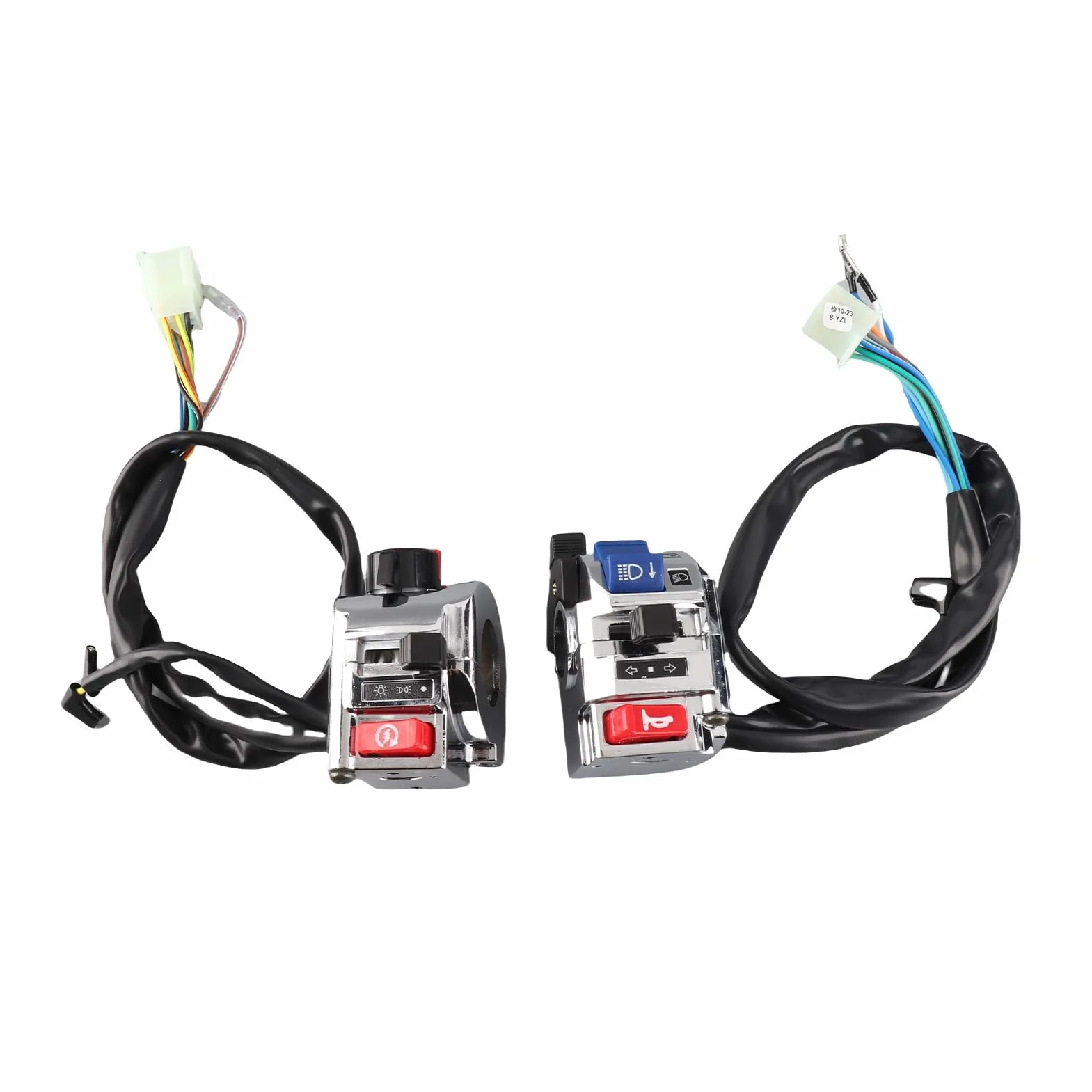 KIMISS 1 para tworzyw sztucznych + aluminium uniwersalny 7/8" kierownica motocyklowa róg kierunkowskazu światło włącznik sterowania (biały)
