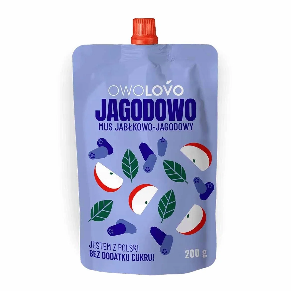 OWOLOVO Mus Deser Jabłkowo-Jagodowy 200g dla Dzieci