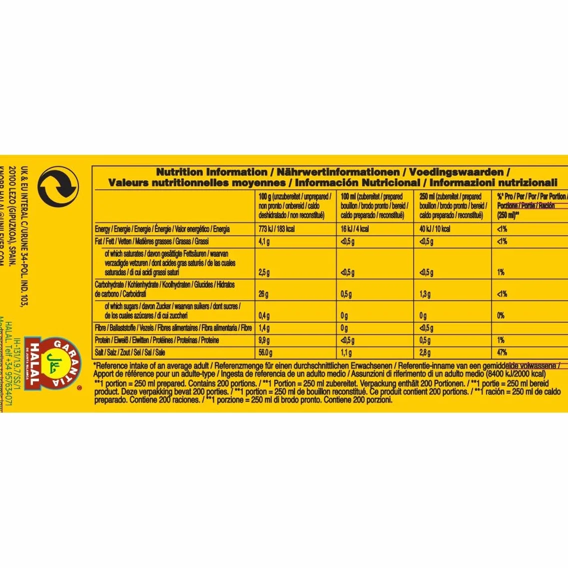 KNORR - Proszek z bulionu z kurczaka, (1 x 1 kg)