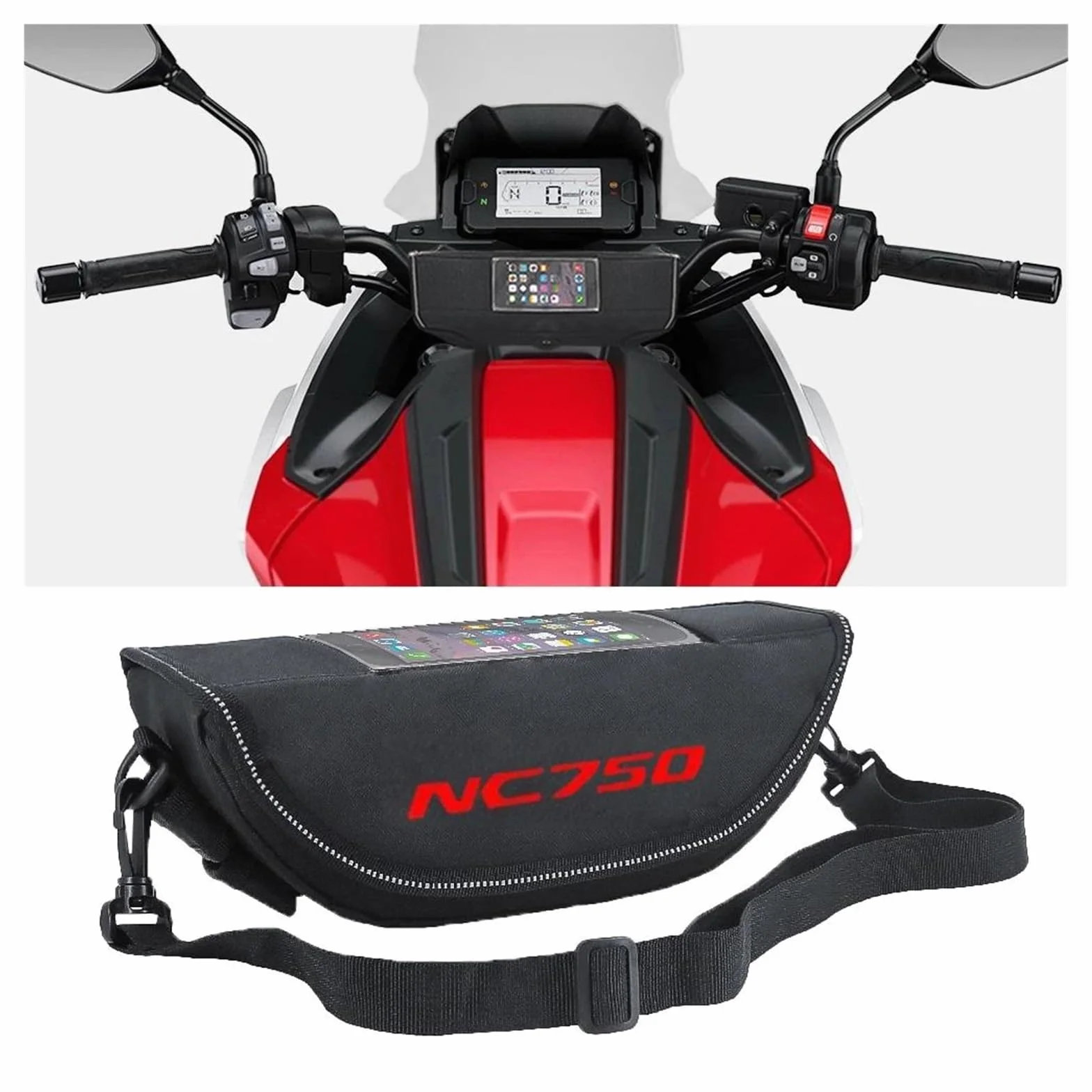 Torba Na Kierownicę Dla Honda NC750 NC750X NC 750 750X(Black2-with logo)
