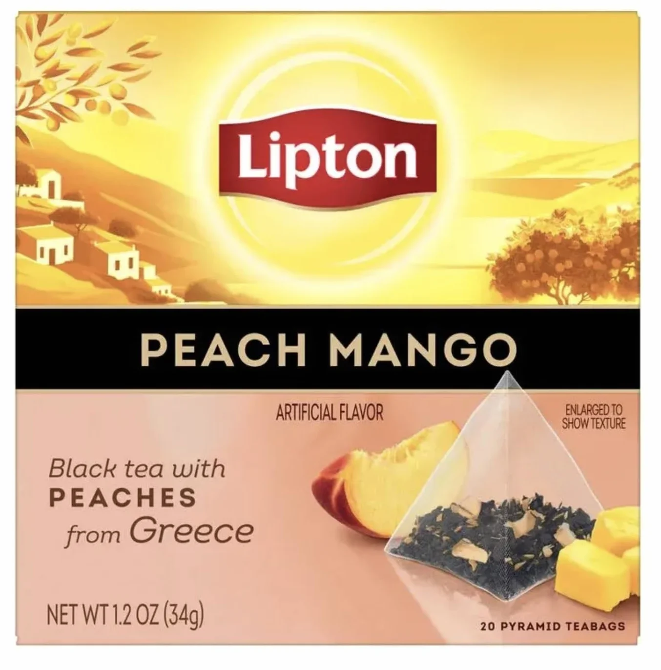 Lipton Torebki herbaty brzoskwiniowej i mango 120 sztuk piramidki