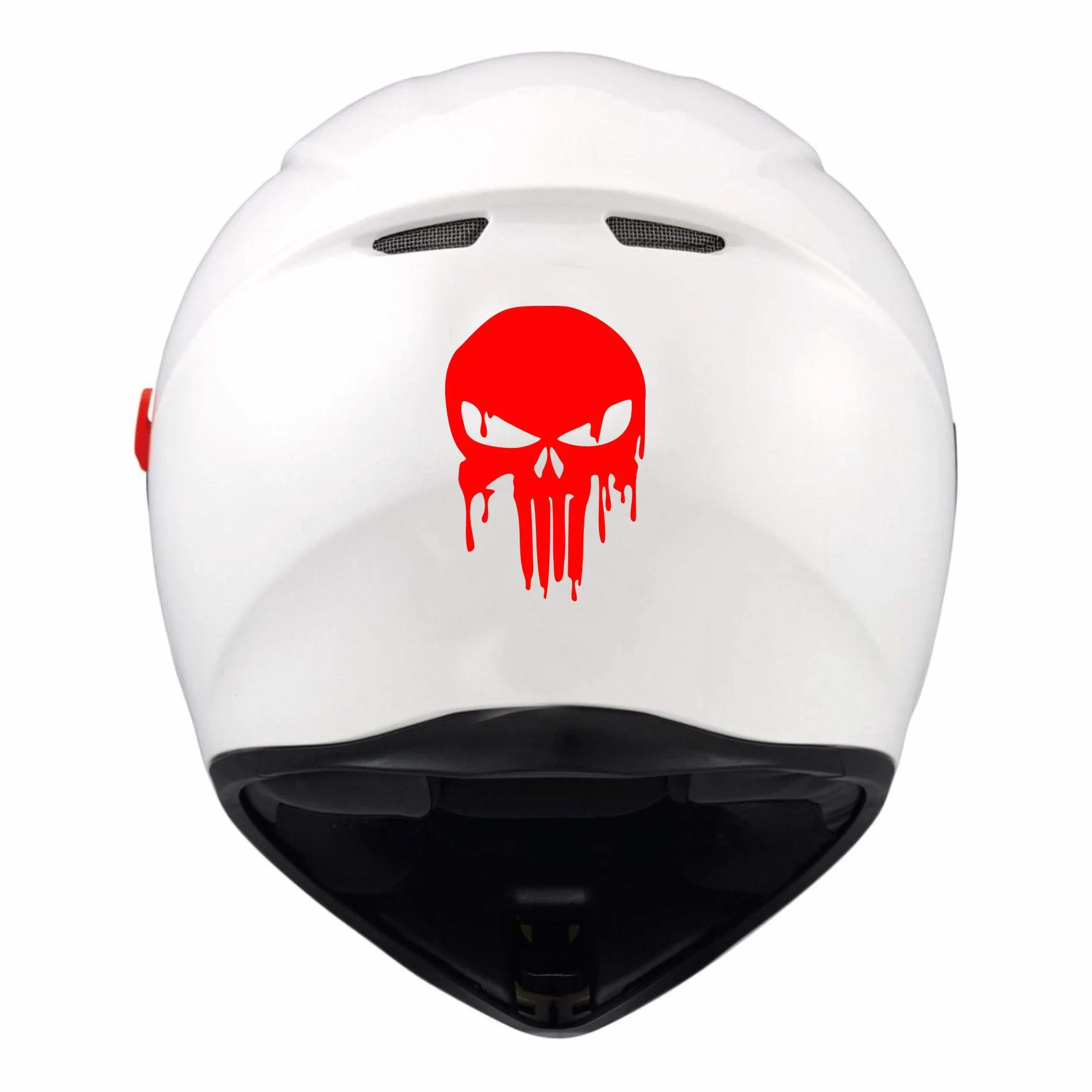 Autodomy Naklejki Czaszki Punisher Zestaw 8 Sztuk | Naklejki na Samochód Zewnętrzne | Winylowa Topniejąca Czaszka | Naklejki na Motocykl i Kask (Czerwone)