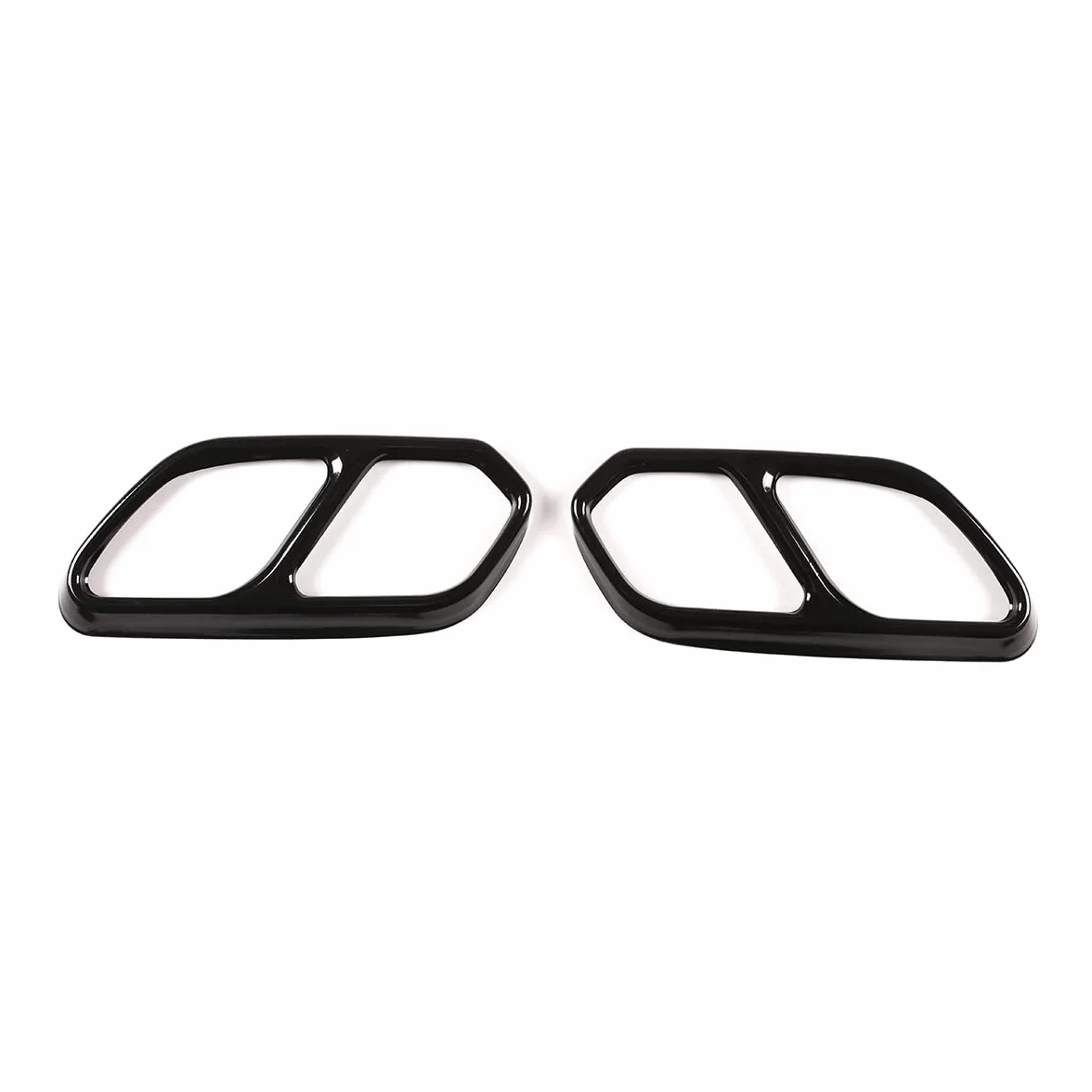 Pasuje do Volkswagen Touareg 2019 2020 2021, akcesoria, zewnętrzny, tylny tłumik, końcówka rury wydechowej, dekoracyjna osłona, 2 szt., osłona rury wydechowej (czarna)