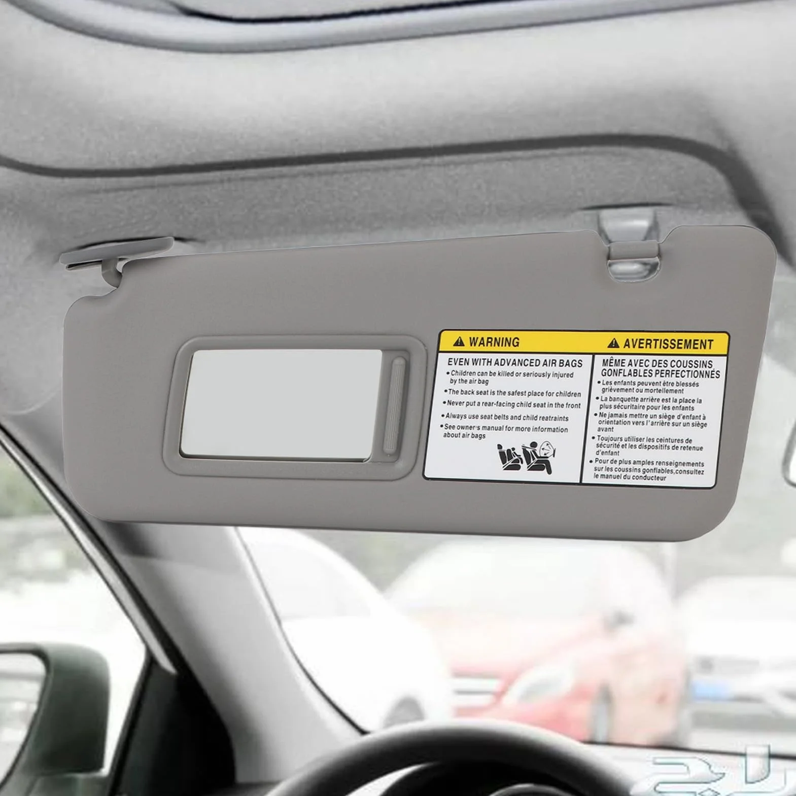 Auto Szara Lewa Osłona Przeciwsłoneczna Po Stronie Kierowcy dla RAV4 2004 do 2005, 74320 42420 B0 Osłona Przeciwsłoneczna z Lusterkiem do Makijażu do Samochodu RAV4 2004 do 2005