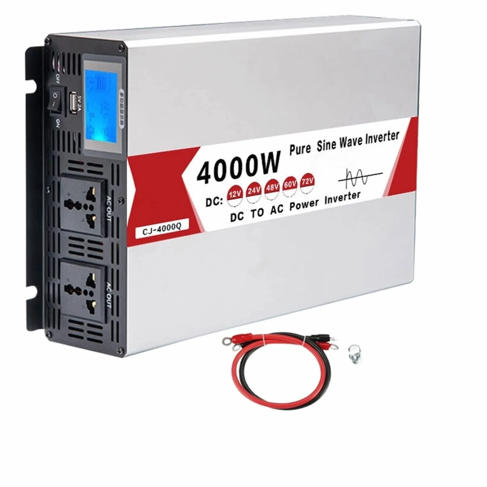 Falownik, Falownik Prąd czystej fali 4000 W (wartość szczytowa) Transformator DC 12 V/24 V/48 V/60 V na przetwornicę sinusoidalną prądu przemiennego Samochód, gospodarstwo domowe Samochód(60V 4000W)