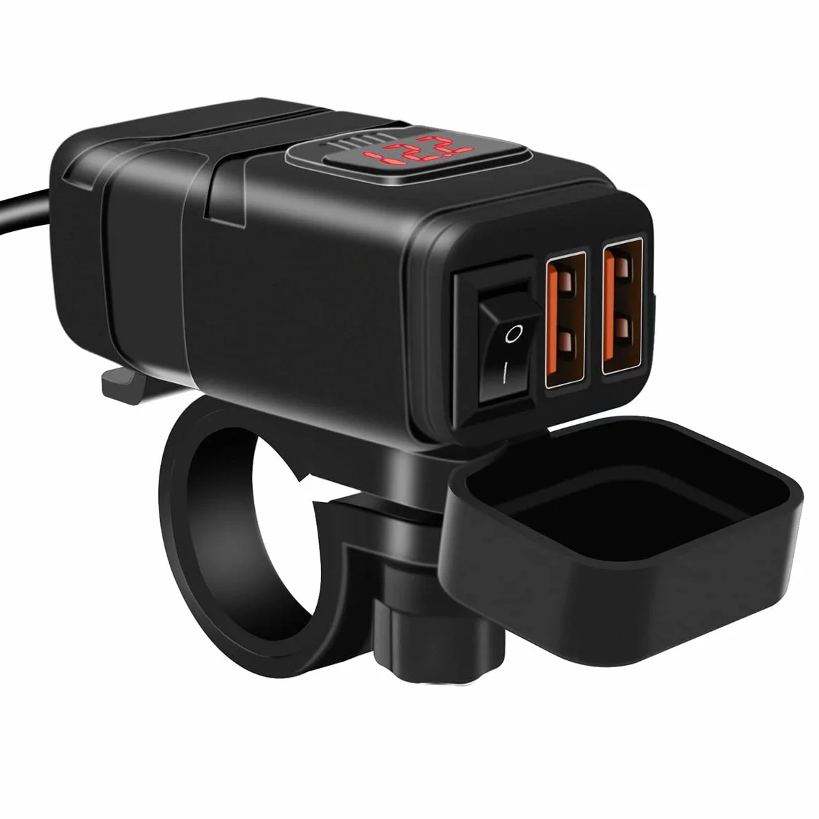 Ładowarka USB Moto wyposażona w wodoodporny woltomierz i ochronę ładowania łodzi samochodu/motocykla/telewizora/SUV/DC12V