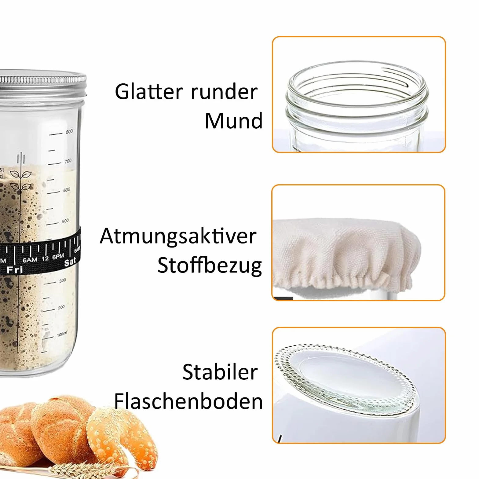 Sourdough zestaw startowy do pieczenia zakwasu, 1000 ml