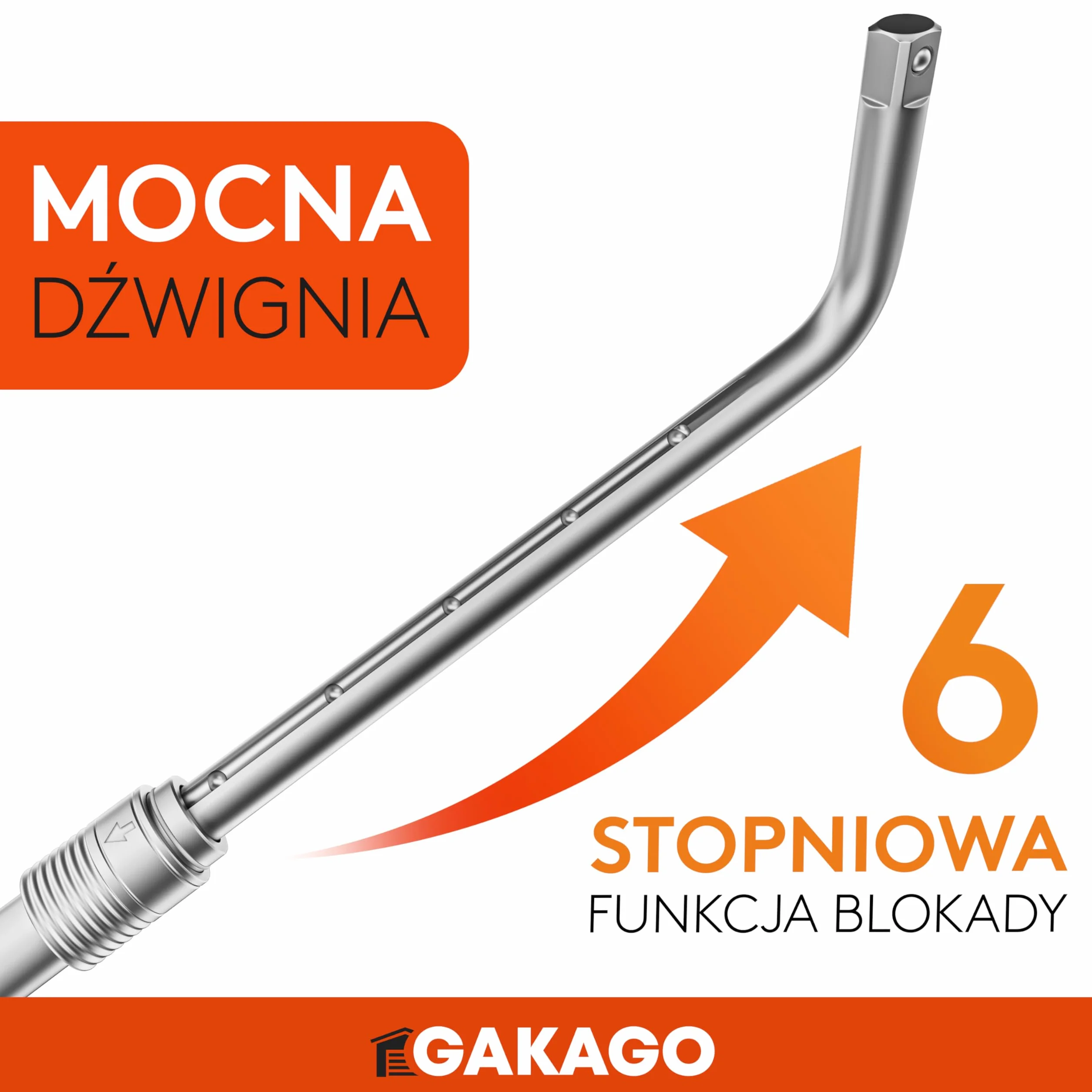 Gakago Teleskopowy zestaw kluczy do nakrętek kół z nasadkami 17/19 mm i 21/23 mm 1/2 cala - Bardzo długi, wysuwany klucz do kół - Praktyczna torba do przechowywania z rzepem i pętelką do zawieszania