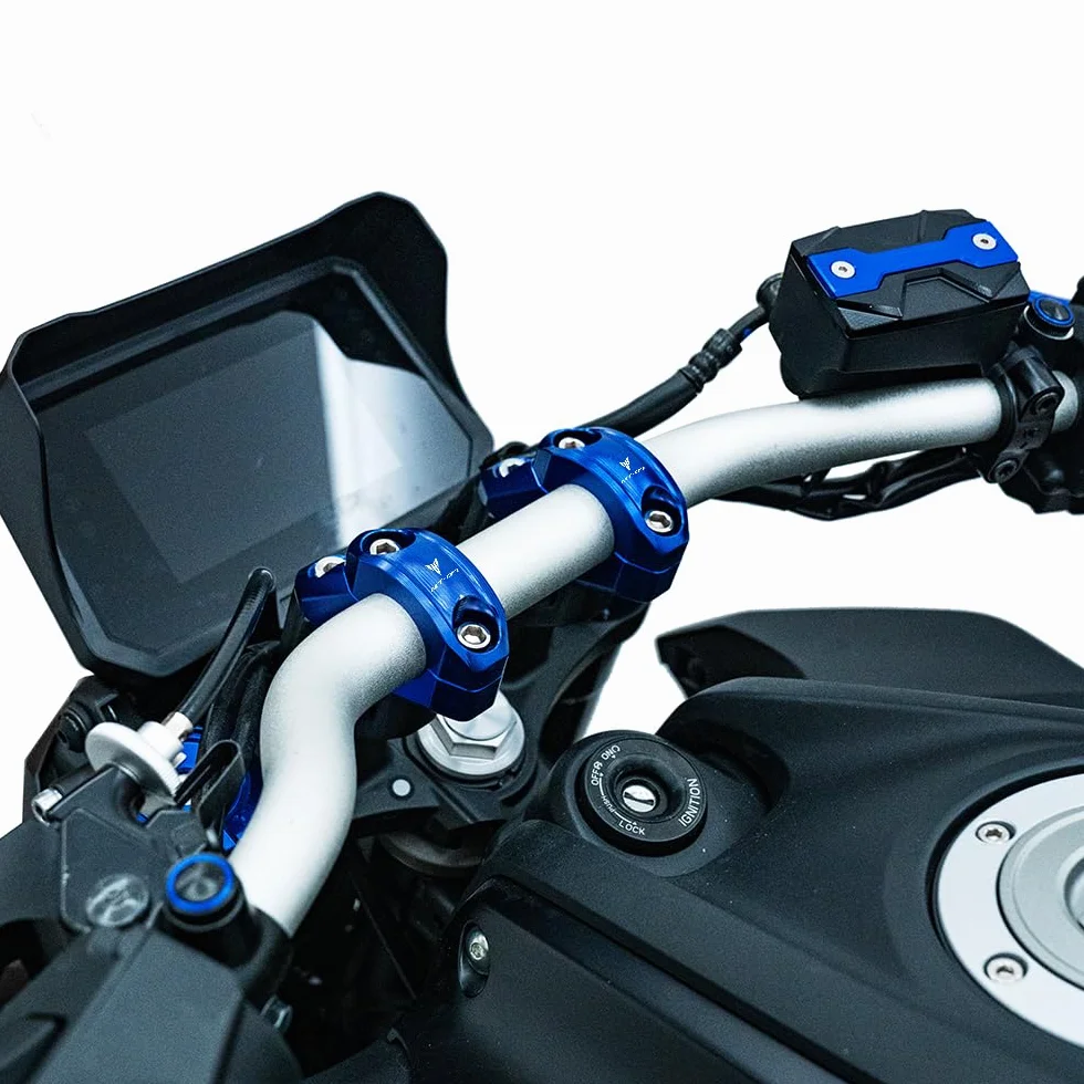 Pasuje do MT07 MT-07 FZ07 FZ-07 XSR700 XSR 700 2021 2022 2023 2024 2025 motocykl CNC kierownica Riser Bar Mount Grip Clamp Kit MT 07 FZ 07 akcesoria (czarny)