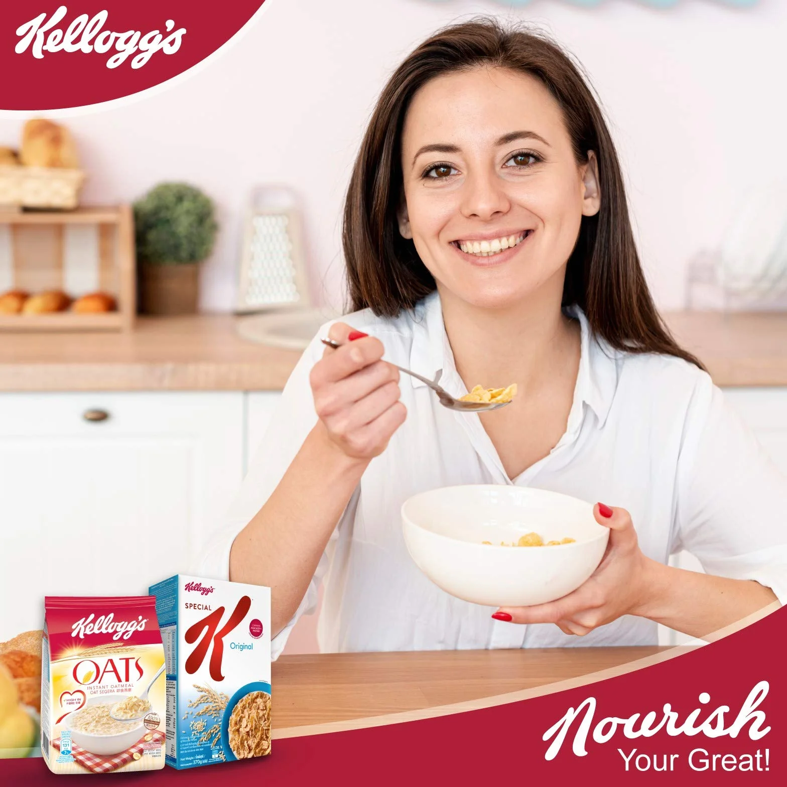 Kellogg's Chrupiące orzechy owsiane granola czekolada i orzechy laskowe 380 g