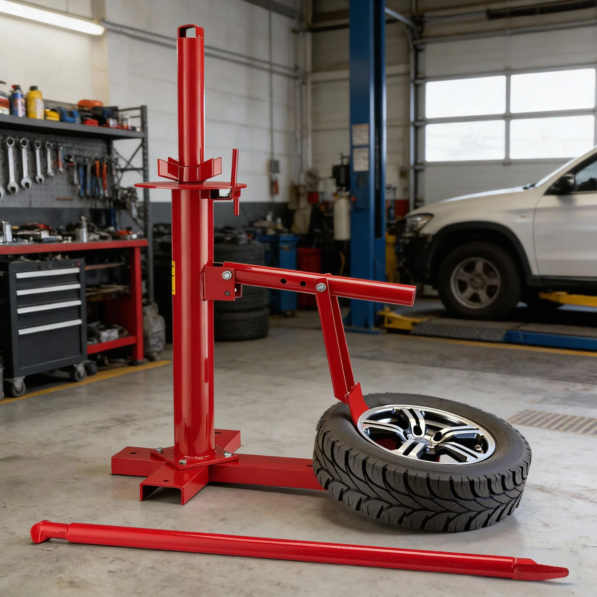 Wiltec Montażownica do opon 4"-21″ od osi Ø 51 mm, uniwersalne urządzenie ze stali do ręcznego montażu i demontażu opon