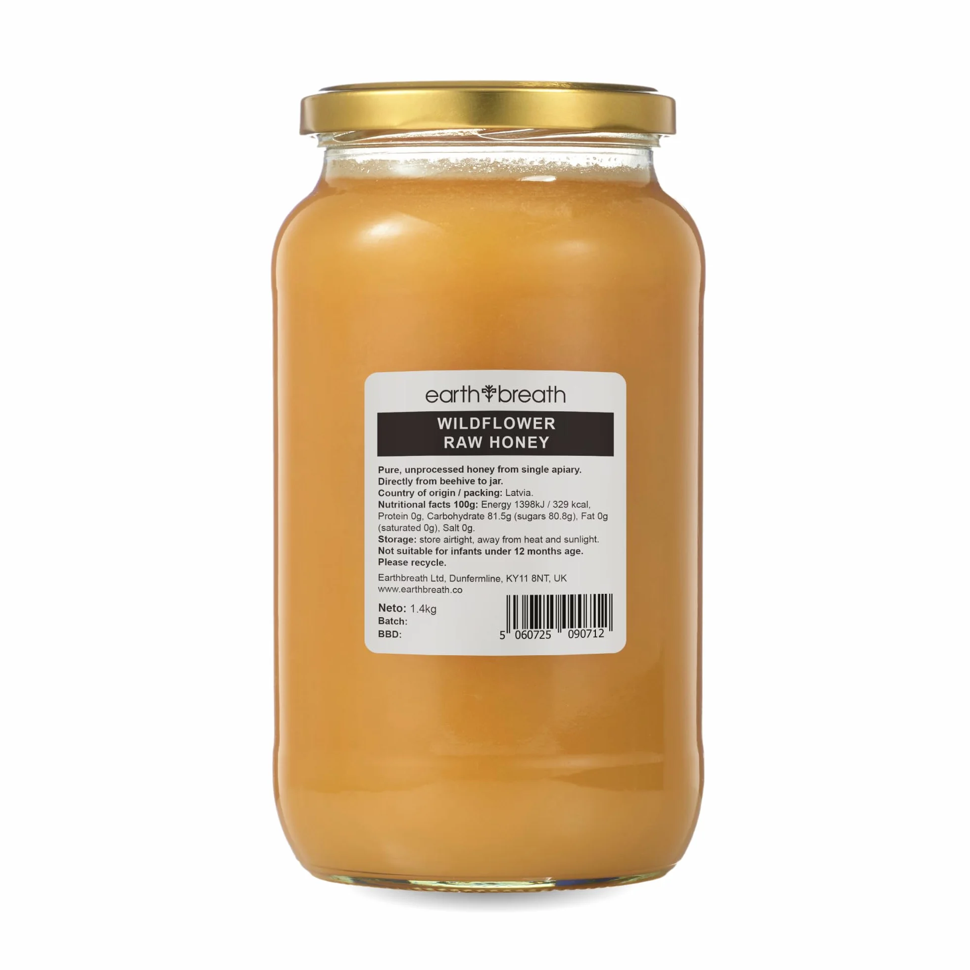 Earthbreath Wildflower Raw Honey 1,4 kg – 100% czysty, naturalny
